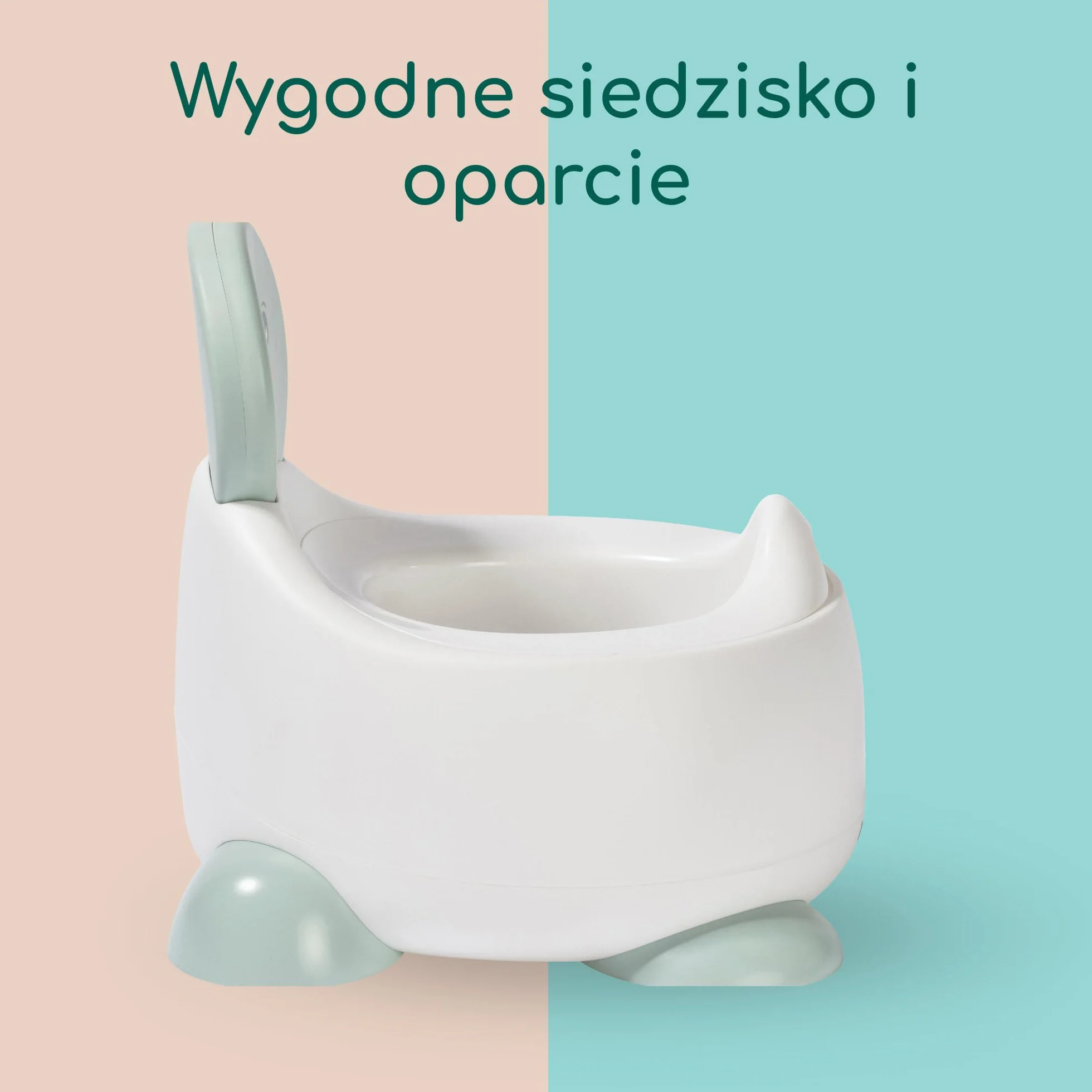 Bebeconfort Nocnik dla Dziecka, Nocnik Treningowy, 12-36 Miesięcy (Maks. 20 kg), Urocze Wzory ze Zwierzętami, Ergonomiczny i Kompaktowy, Łatwe Czyszczenie, Higieniczna Osłona, Antypoślizgowy, Żółw