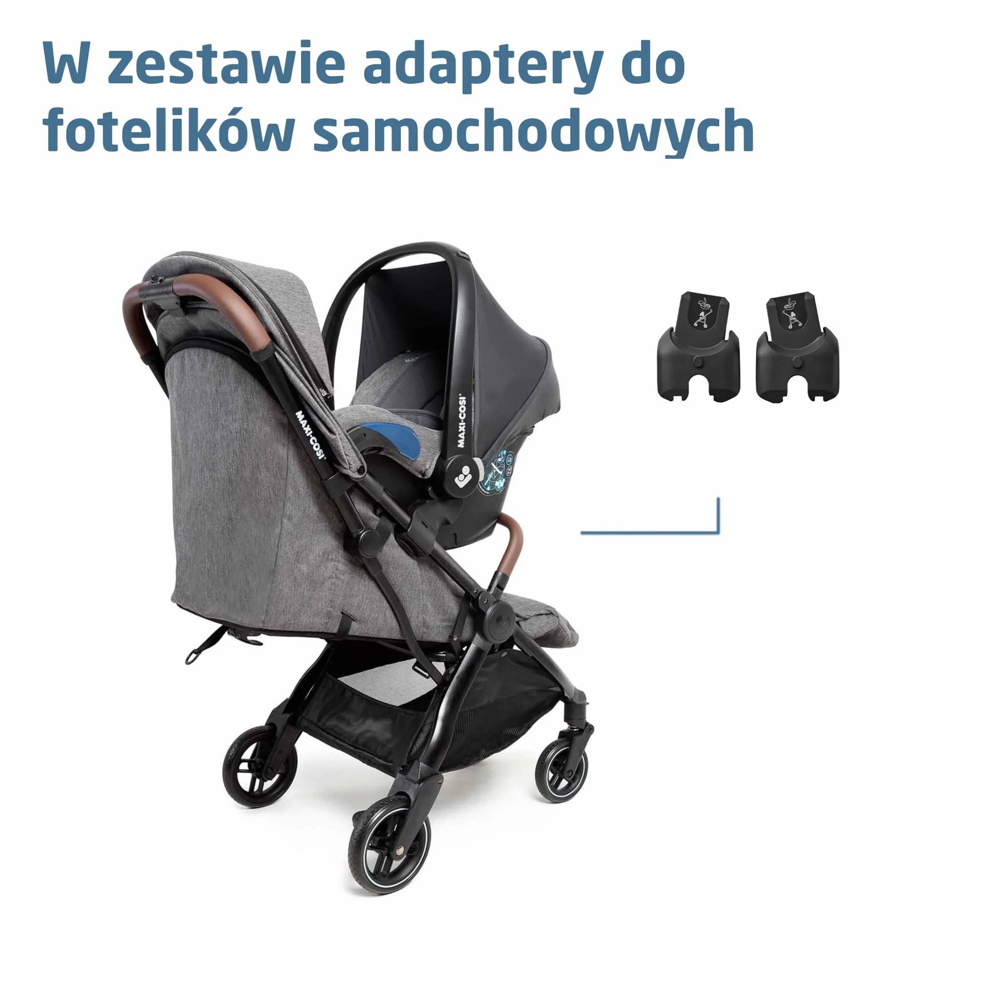 Maxi-Cosi Eva3 Wózek 0-4 Lat 0-22 Kg Lekki Kompaktowy Rozkładanie Leżącej Select Grey