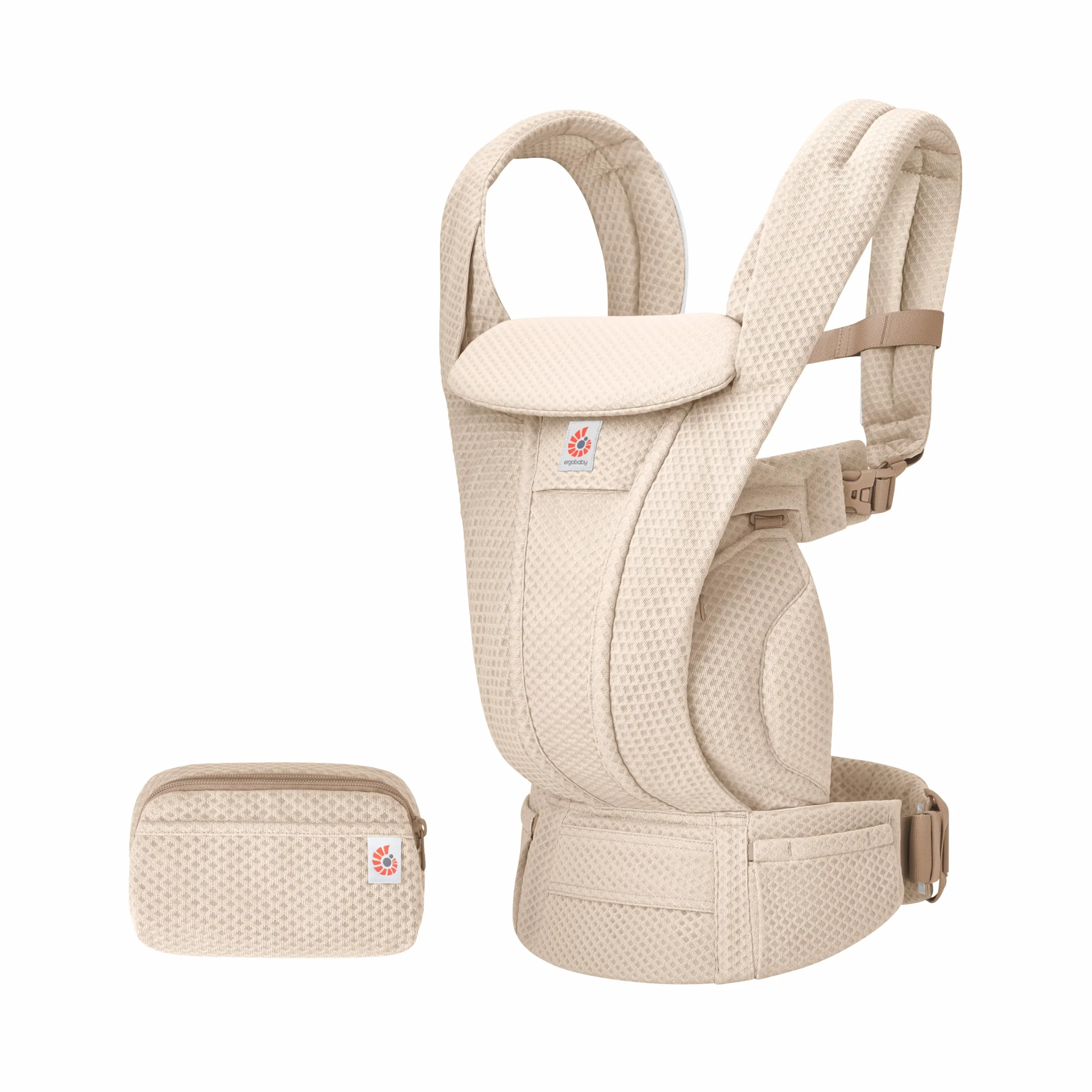 Ergobaby Omni Deluxe uniwersalny nosidełko dla noworodków od urodzenia do 20 kg, ergonomiczny 4-pozycyjny siatkowy nosidełko, plecak, system podróżny, naturalny beż