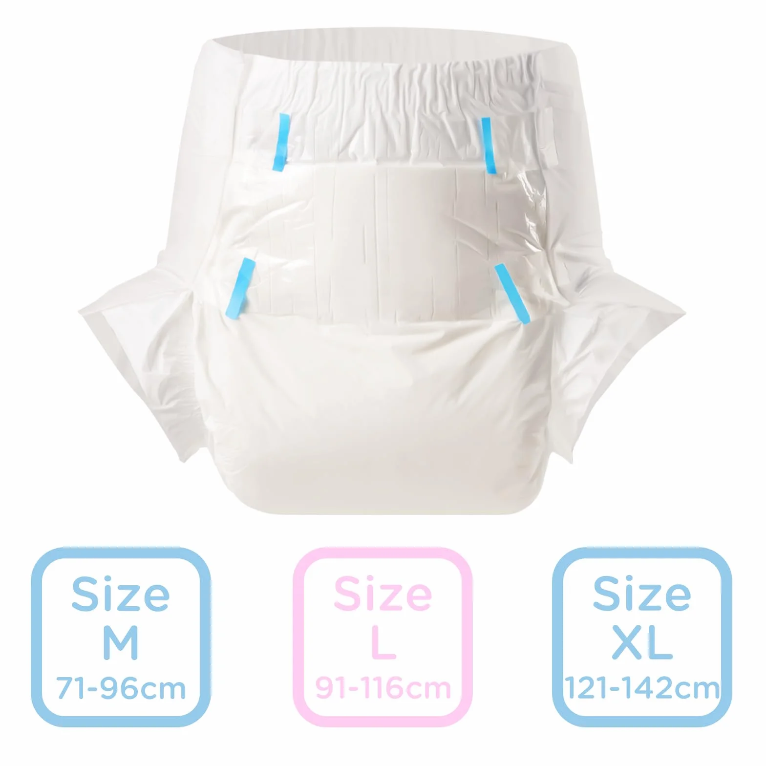 LittleForBig Pieluchy Dla Dorosłych 2 Sztuk - Białe Pieluchy ABDry (Medium 71-96 CM)