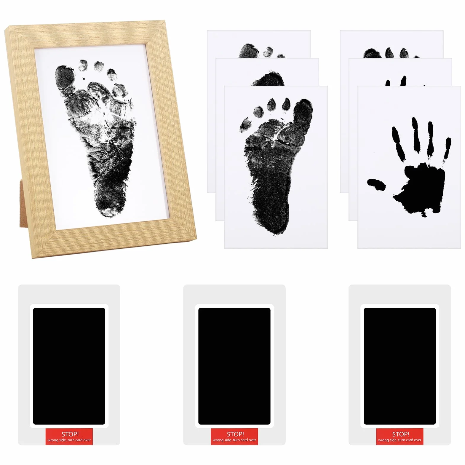 Clean Touch zestaw 10 sztuk poduszek do stempli, odcisk łapy, niemowlęta, noworodka, odciski dłoni dziecka, bez mycia, odciski palców psa, kota, dla zwierząt domowych