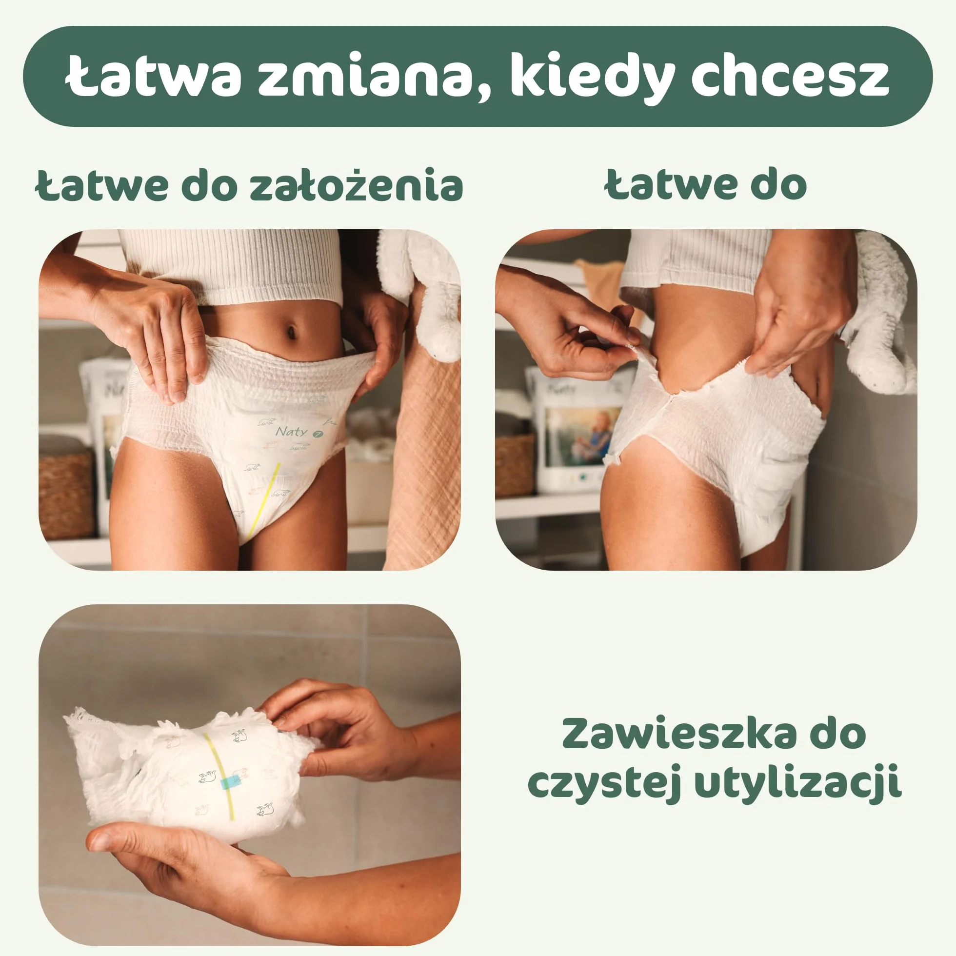 Naty FreeMovers Pieluchomajtki | Dla Wrażliwej Skóry | Miękkie, Bezzapachowe, do Nocnikowania | Chłonne i Przeciekoodporne | Niemowlęta i Dzieci | Rozmiar 5 (12–18 kg), 80 szt.