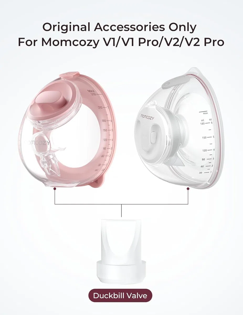 Momcozy Oryginalne V1 Pro/V2 Pro, części zamienne do pompki do mleka, zawory z dzióbkiem kaczki pasują tylko do Momcozy V1/V1 Pro/V2/V2 Pro, 4 sztuki