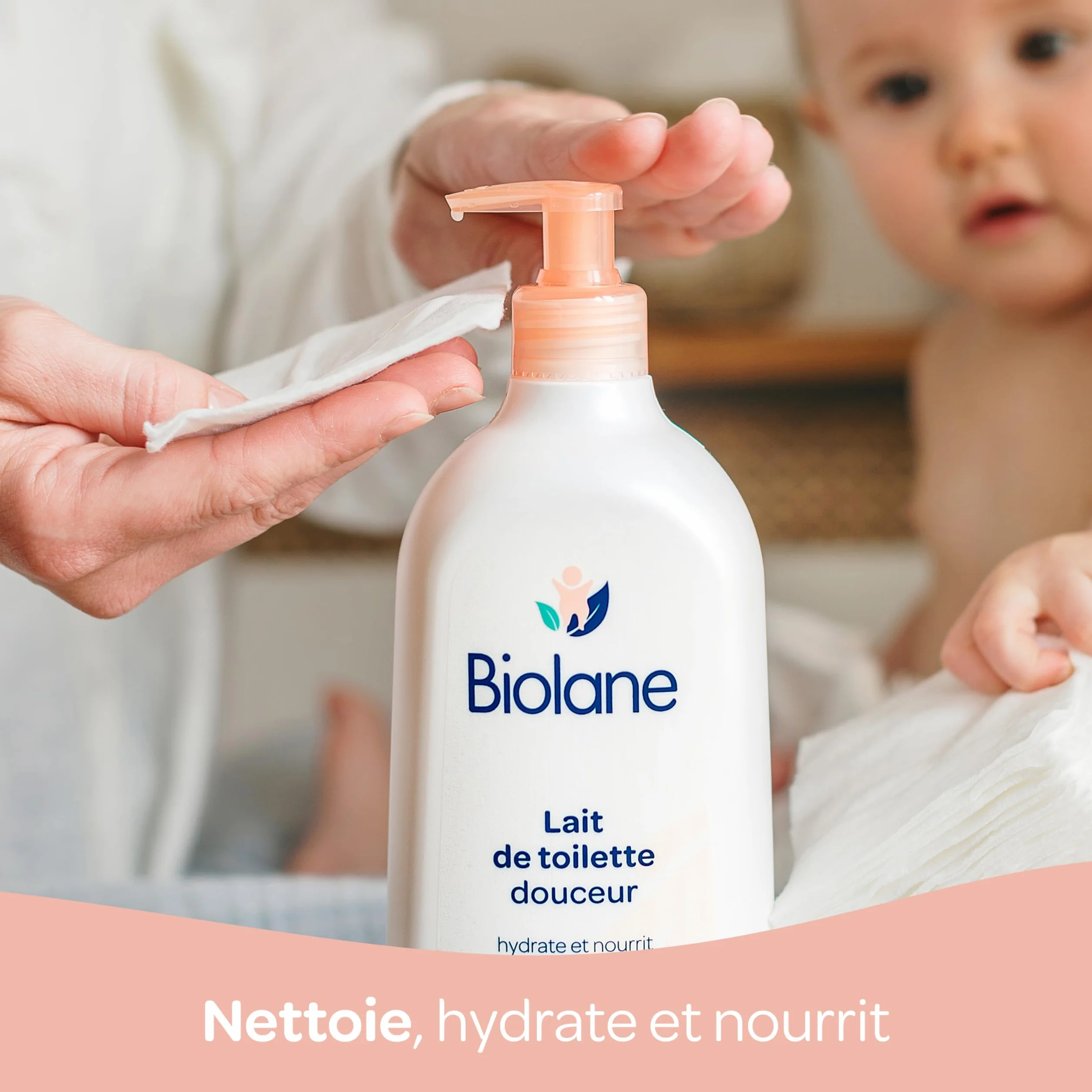 BIOLANE - Mleko toaletowe 750ml - Dziecko - Nowe opakowanie - Czyści twarz, ciało i siedzisko - bez spłukiwania - Miękkie i łagodzące - 99% pochodzenia naturalnego - Wyprodukowano we Francji