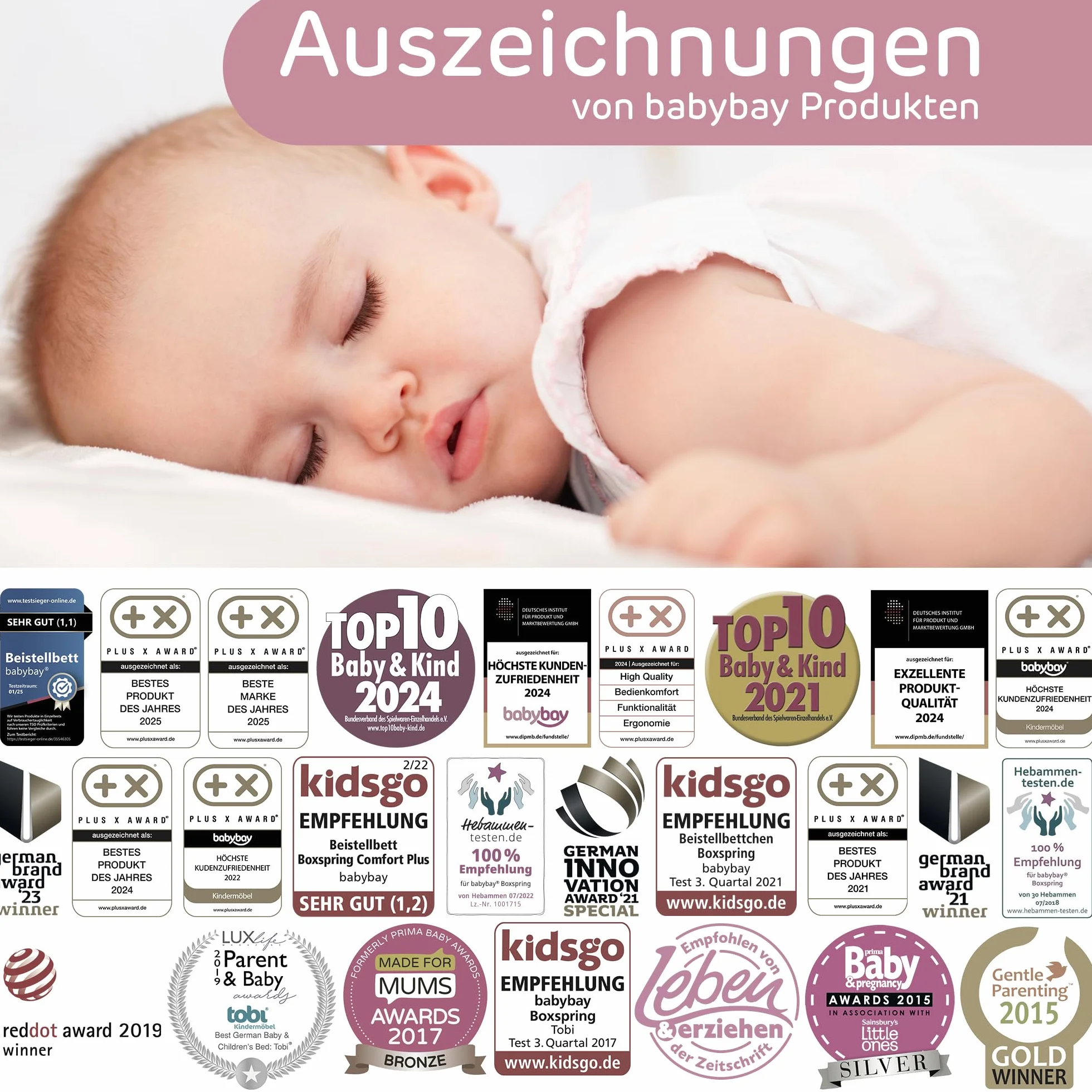babybay Boxspring XXL łóżko dostawiane, naturalne, nieobrabiane