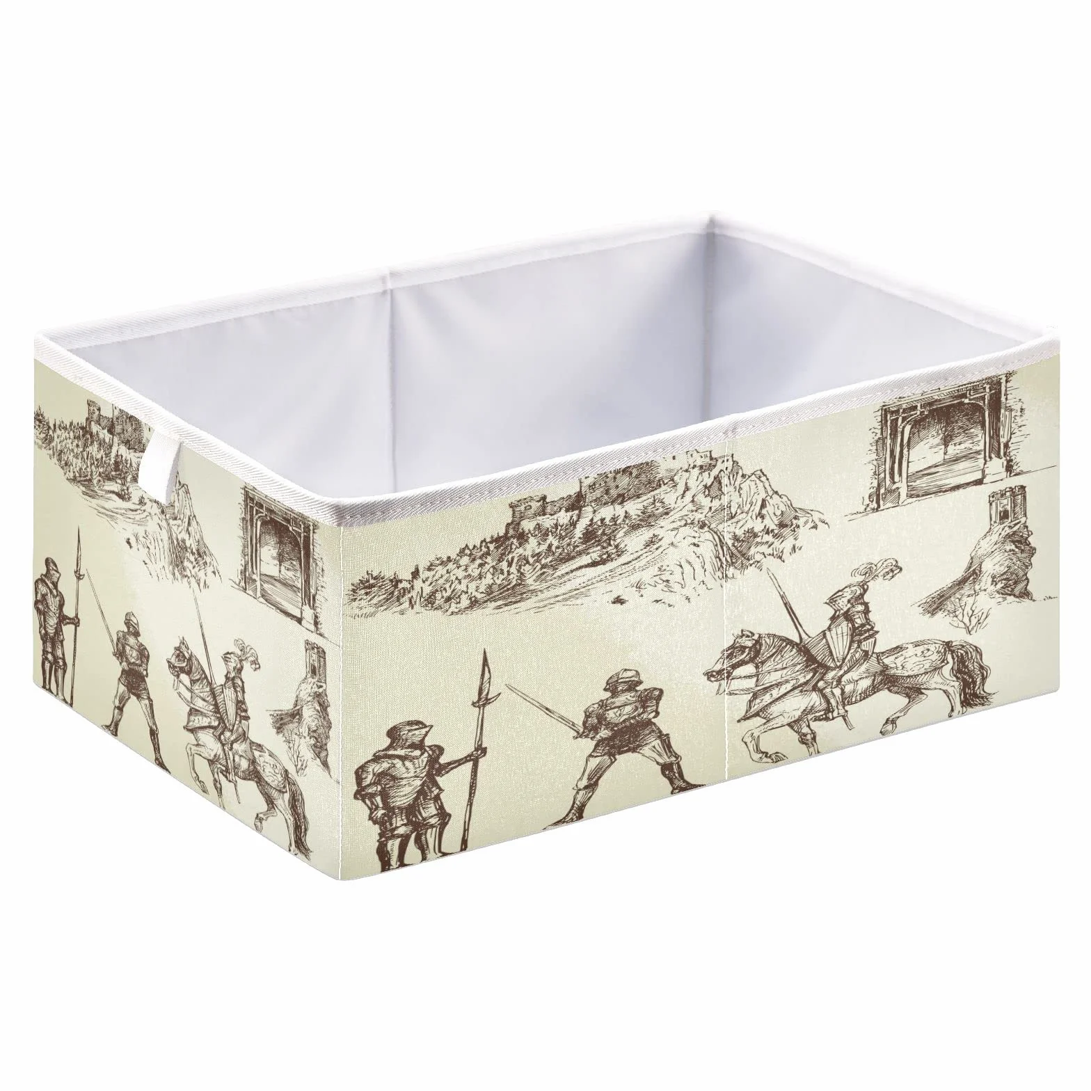 Średniowiecze rycerze kosz do przechowywania kosz na zabawki pudełko do przechowywania tkanina półka kosz przedszkole sypialnia dziecięca dekoracja domu 40 x 27 x 4 cm