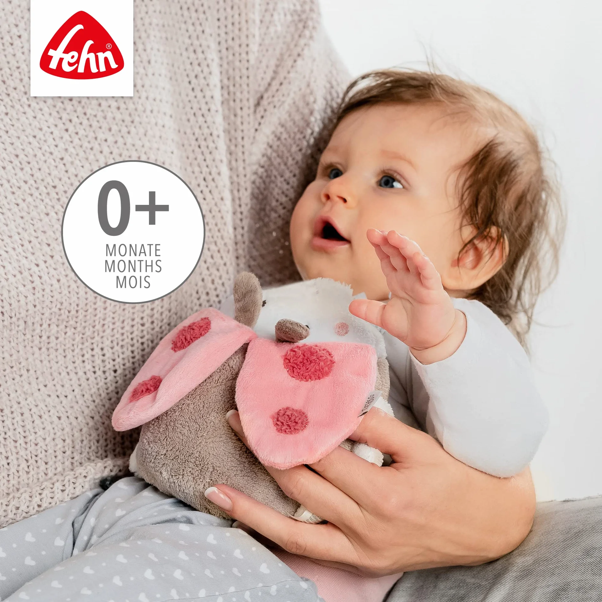 Fehn 068566 poduszka z pestkami wiśni chrząszcz – kojąca poduszka ciepła i zimna w słodkim stylu chrząszcza dla niemowląt i małych dzieci od 0+ miesięcy – wymiary: 18 cm