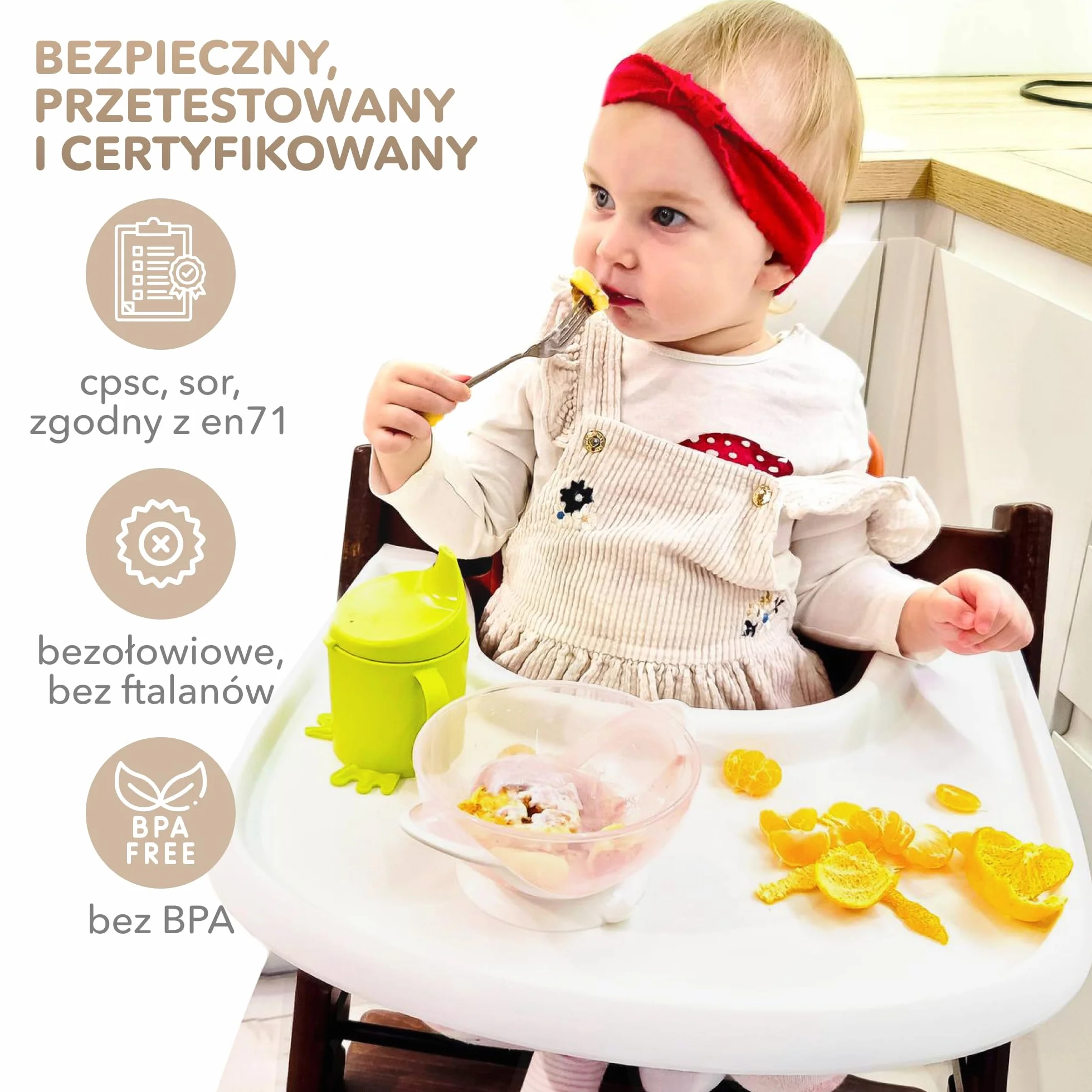 Stół do wysokiego krzesła kompatybilny z Stokke Tripp Trapp, biały, nie zawiera BPA
