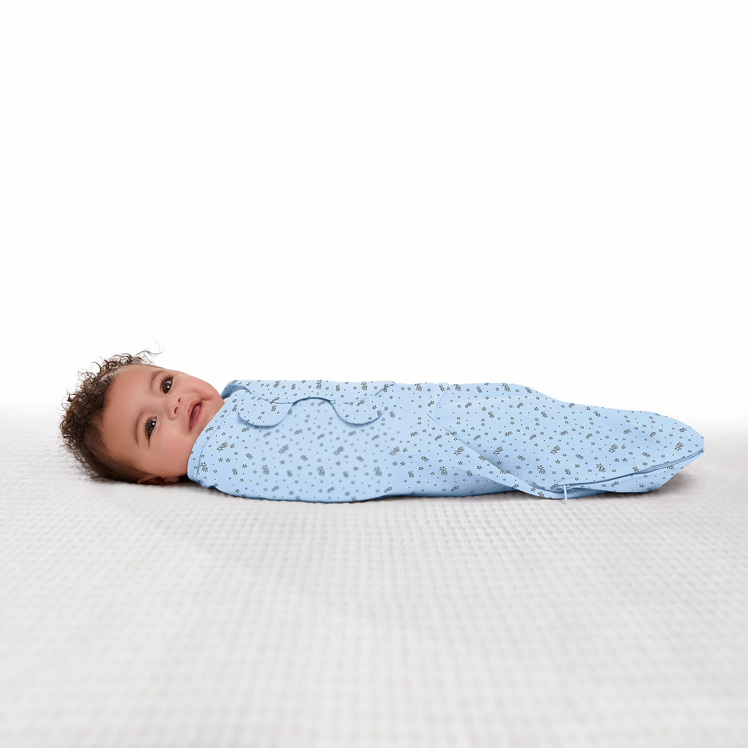 Swaddleme Easy Change Swaddle - Rozmiar mały/średni 0-3 miesiące, 1 (Shooting Stars) - Łatwy w użyciu dzięki dolnemu zamkowi błyskawicznemu, zmień pieluchę bez rozpakowywania dziecka