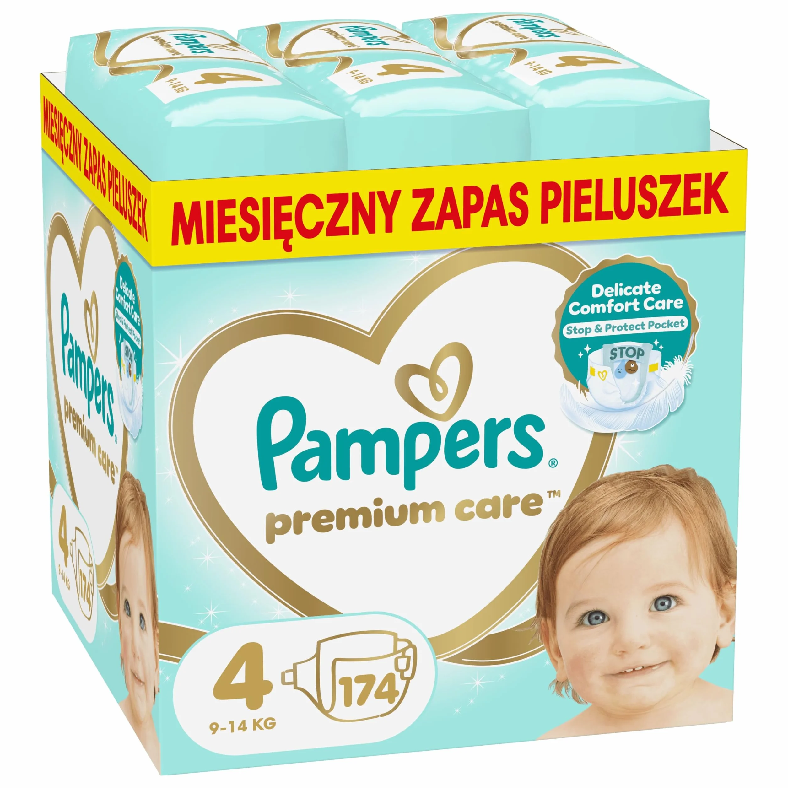 Pampers Premium Care rozmiar 4, 174 pieluszki, 9-14kg