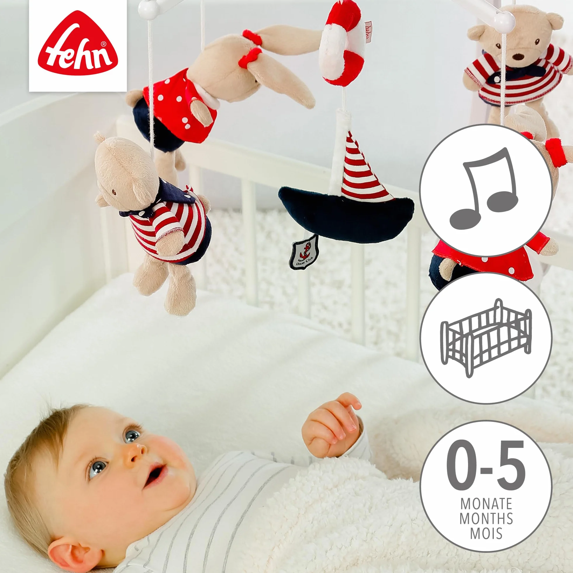 Fehn 78190 Karuzela, Wielokolorowy, 0-5 Miesięcy