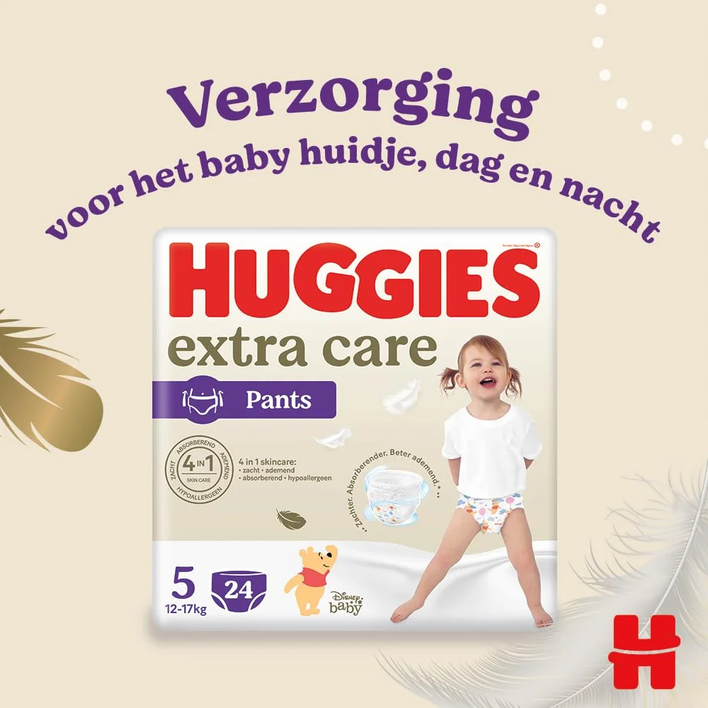 Huggies Extra Care Majtki, pieluchy rozmiar 5 (12-17 kg), projekt Disneya, 96 szt