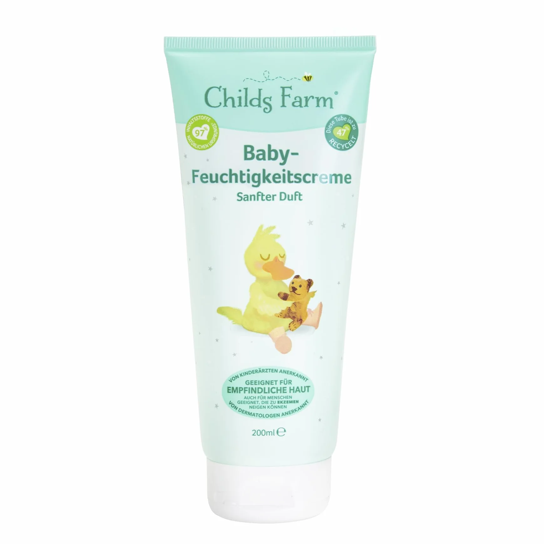 Childs Farm Krem nawilżający dla niemowląt 200 ml | lekko pachnący | nawilżający | Odpowiedni dla noworodków z suchą, wrażliwą skórą również ze skłonnością do atopowego zapalenia skóry