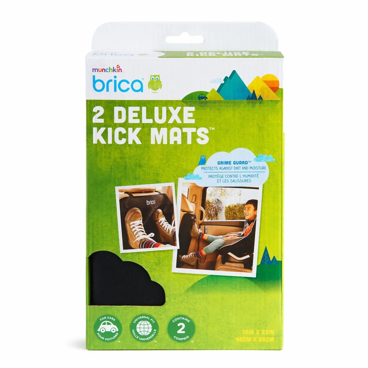 Brica by Munchkin Deluxe bardzo duże maty ochronne do foteli samochodowych, czarne, 2 szt