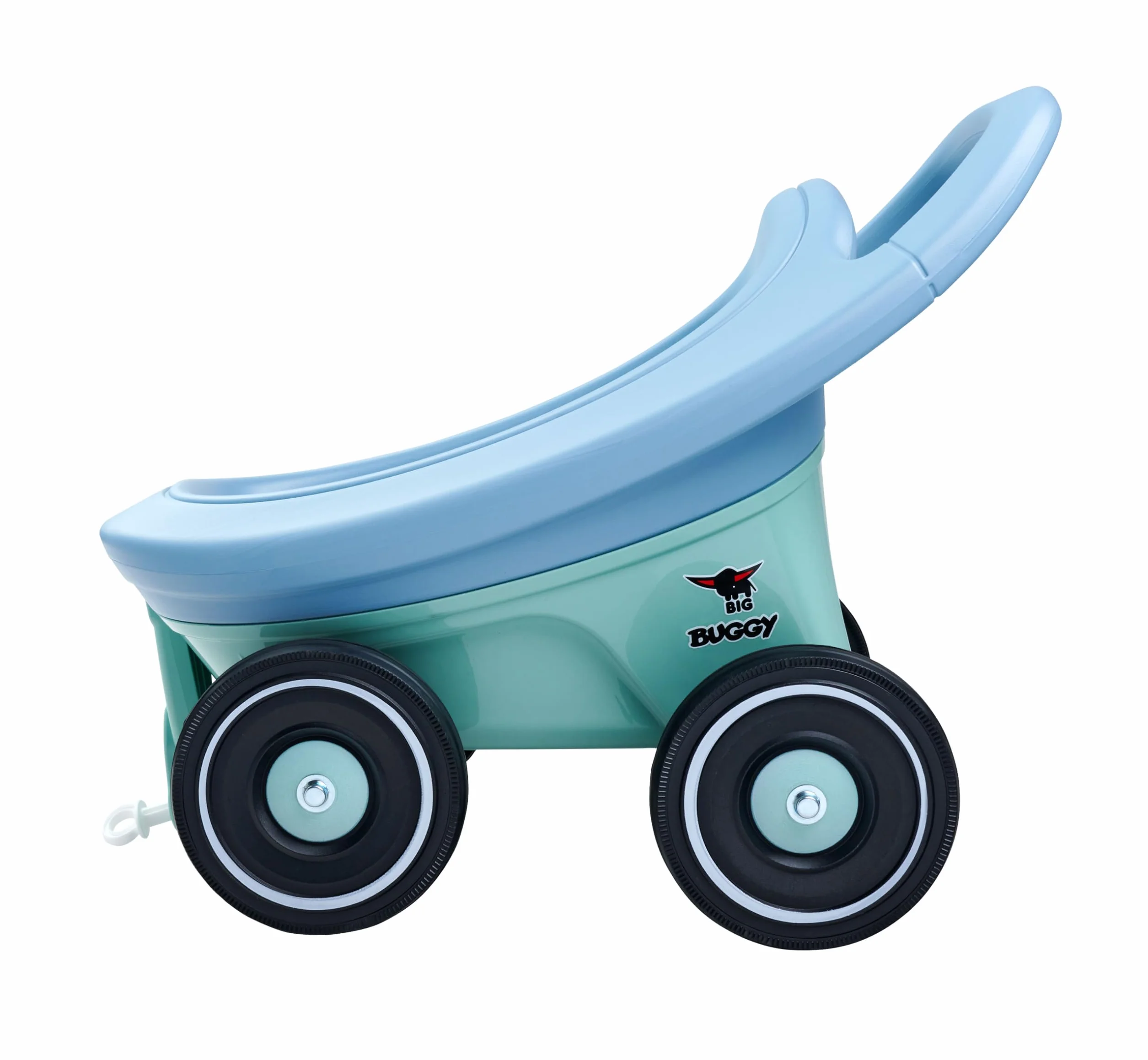 Big Buggy 3 w 1 wózek do nauki chodzenia z regulowaną funkcją hamowania, niebiesko-turkusowy