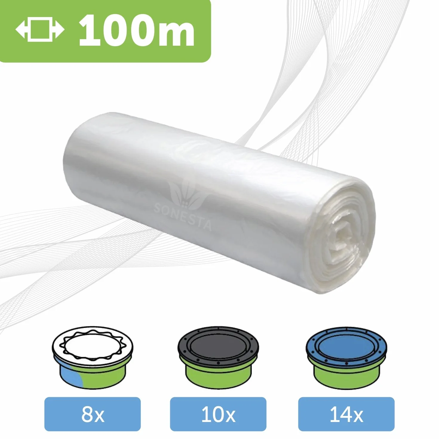 100m - Folia zamienna do koszy na pieluchy ECO kompatybilne z Tommee Tippee TEC, Twist & Click, Simplee, kompatybilne z Angel, lekki zapach kwiatów, antyzapachowy