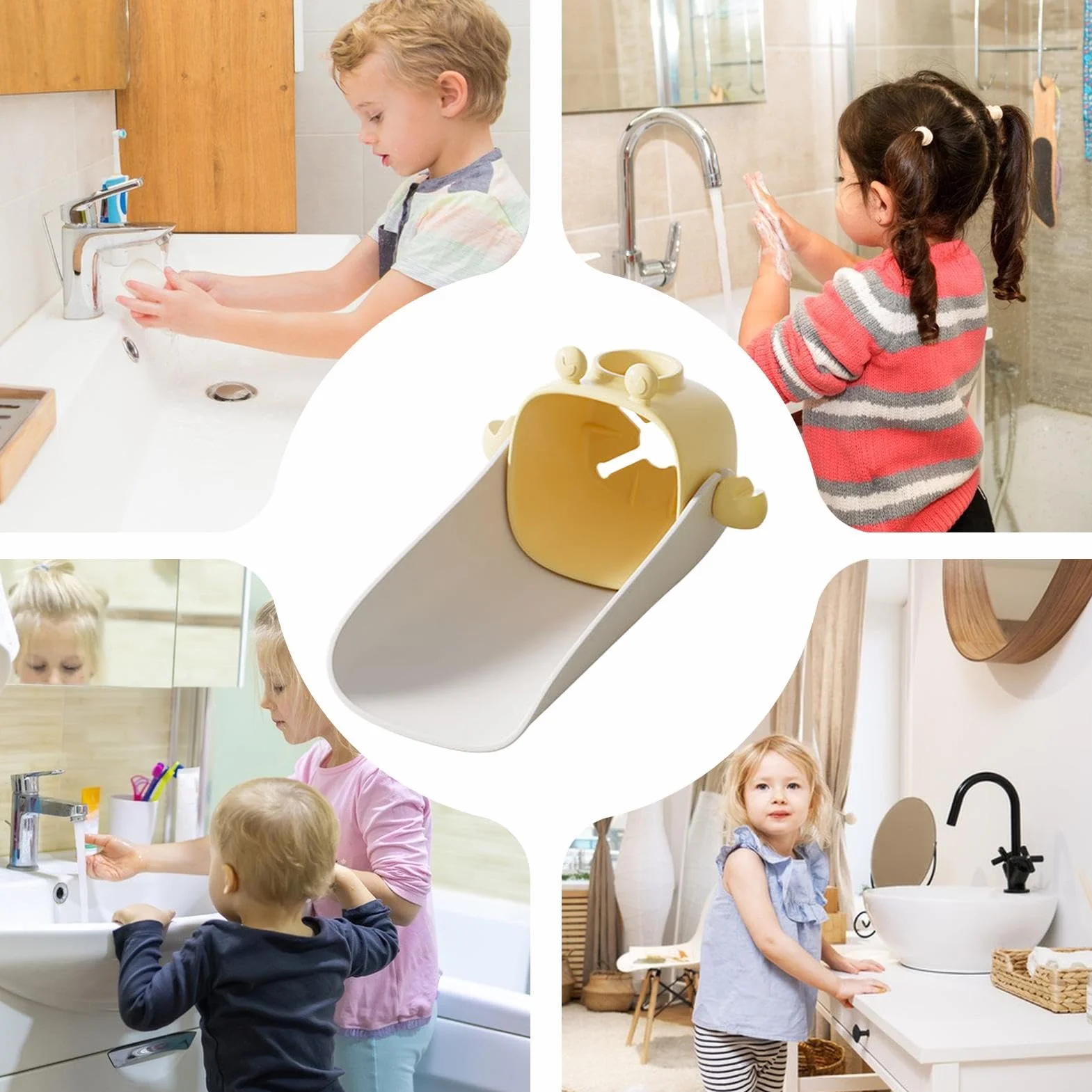 Safety Faucet Extender, Kids Household Silicone Faucet Extender, Bathroom Hand Washing Extension, Cute Crab-Shaped Sink Spout Wash Helper for Kitchen, School 13x6.2x6cm