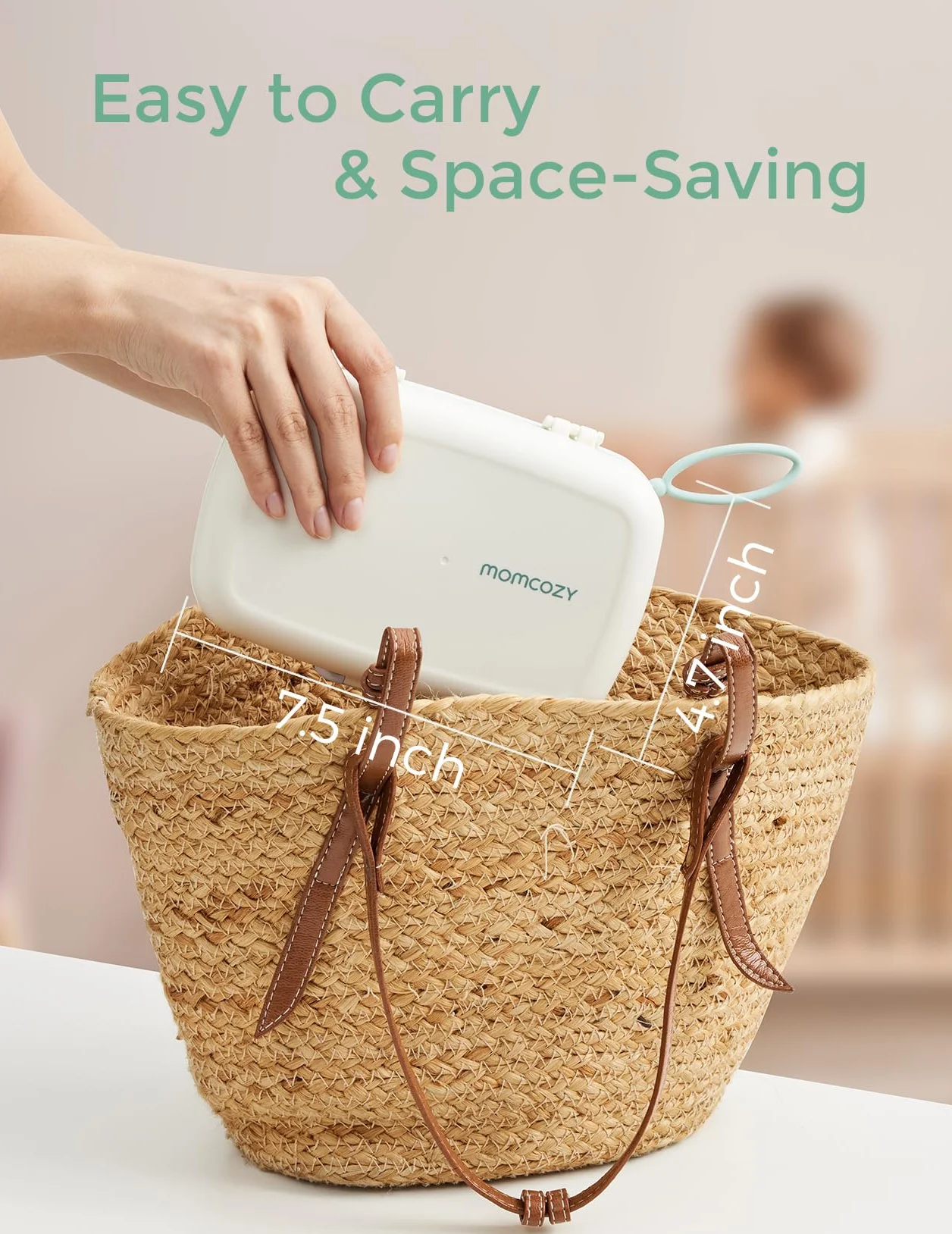 Momcozy Zestaw szczotek do butelek dla niemowląt z silikonową szczotką, stojakiem do suszenia