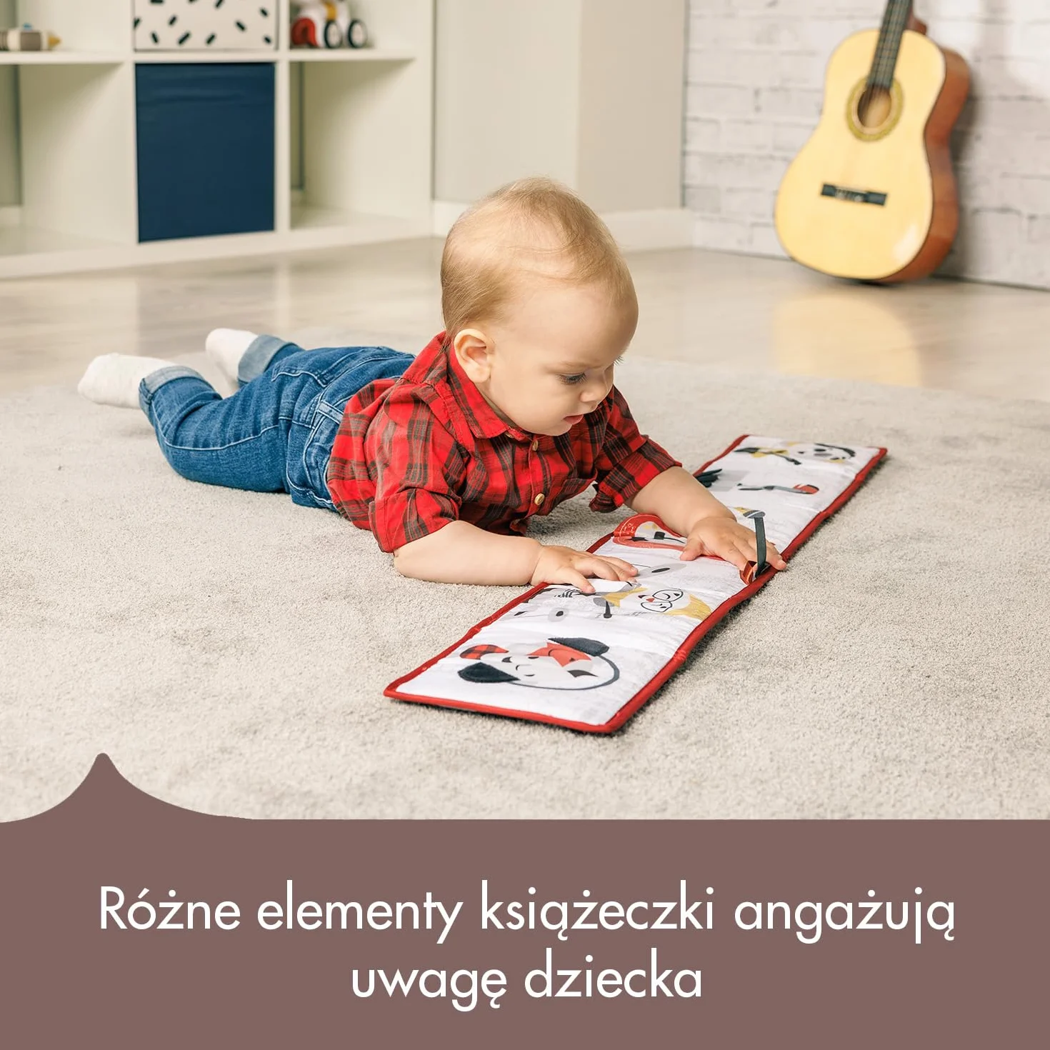 Tiny Love Dwustronna pierwsza kiążeczka, Książka dla niemowląt, 0+ miesięcy, Książka sensoryczna, Czarno-biały wzór, 2-stronna, 6 aktywności, Rozwój zmysłów i wzroku, Czas na brzuszku, Tiny Rockers