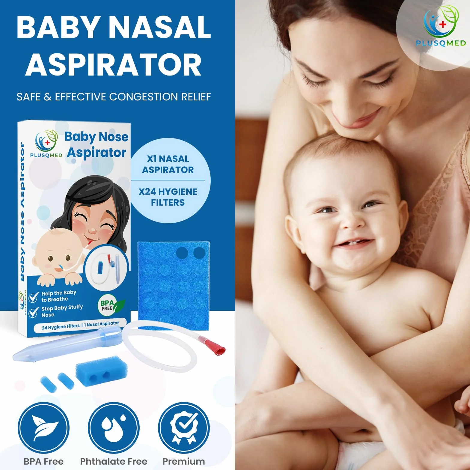 Aspirator do nosa dla niemowląt z 24 filtrami higienicznymi