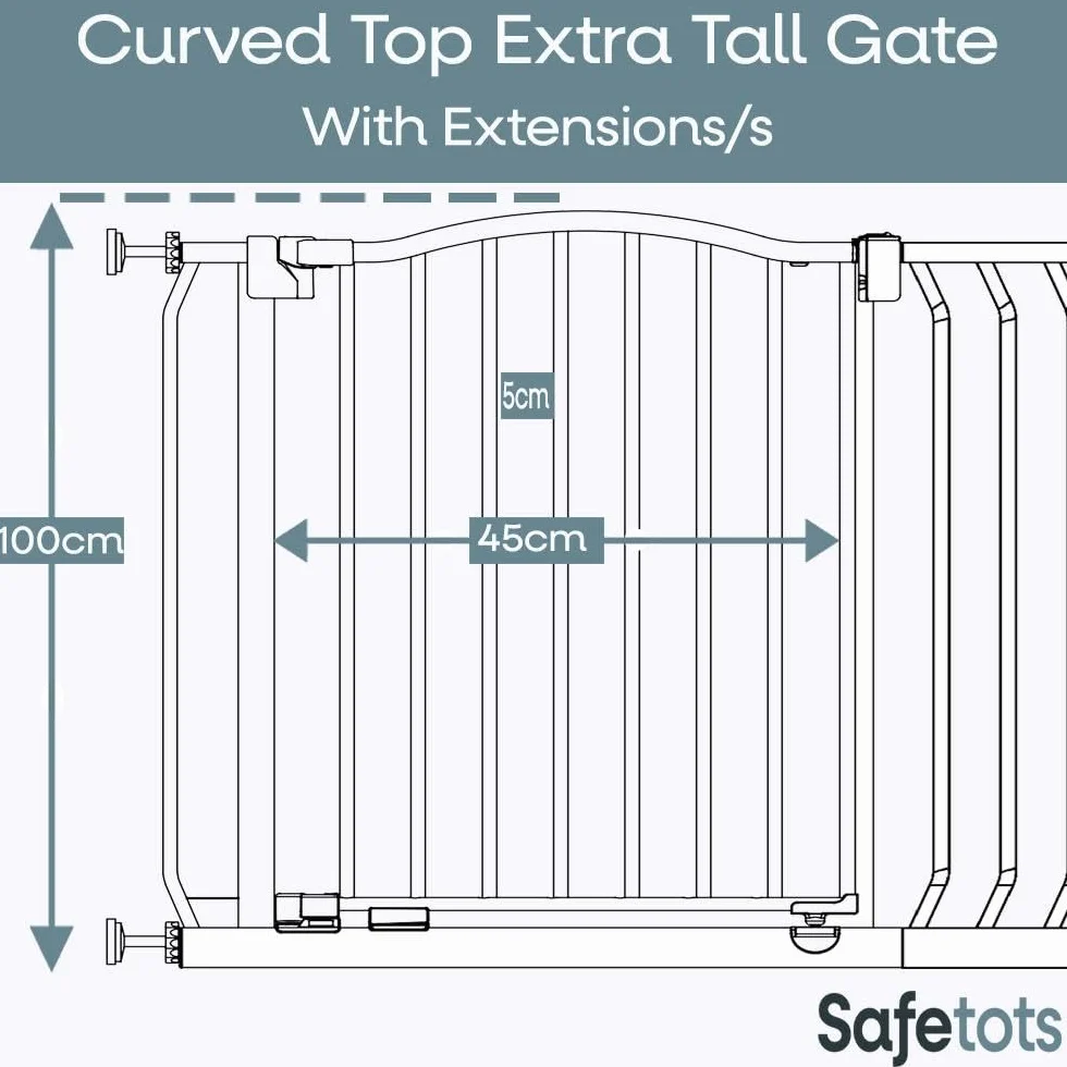 Bettacare Extra Tall Curved Top Bramka dla Psa 80-89cm Matowy Biały 100cm Naciskowa