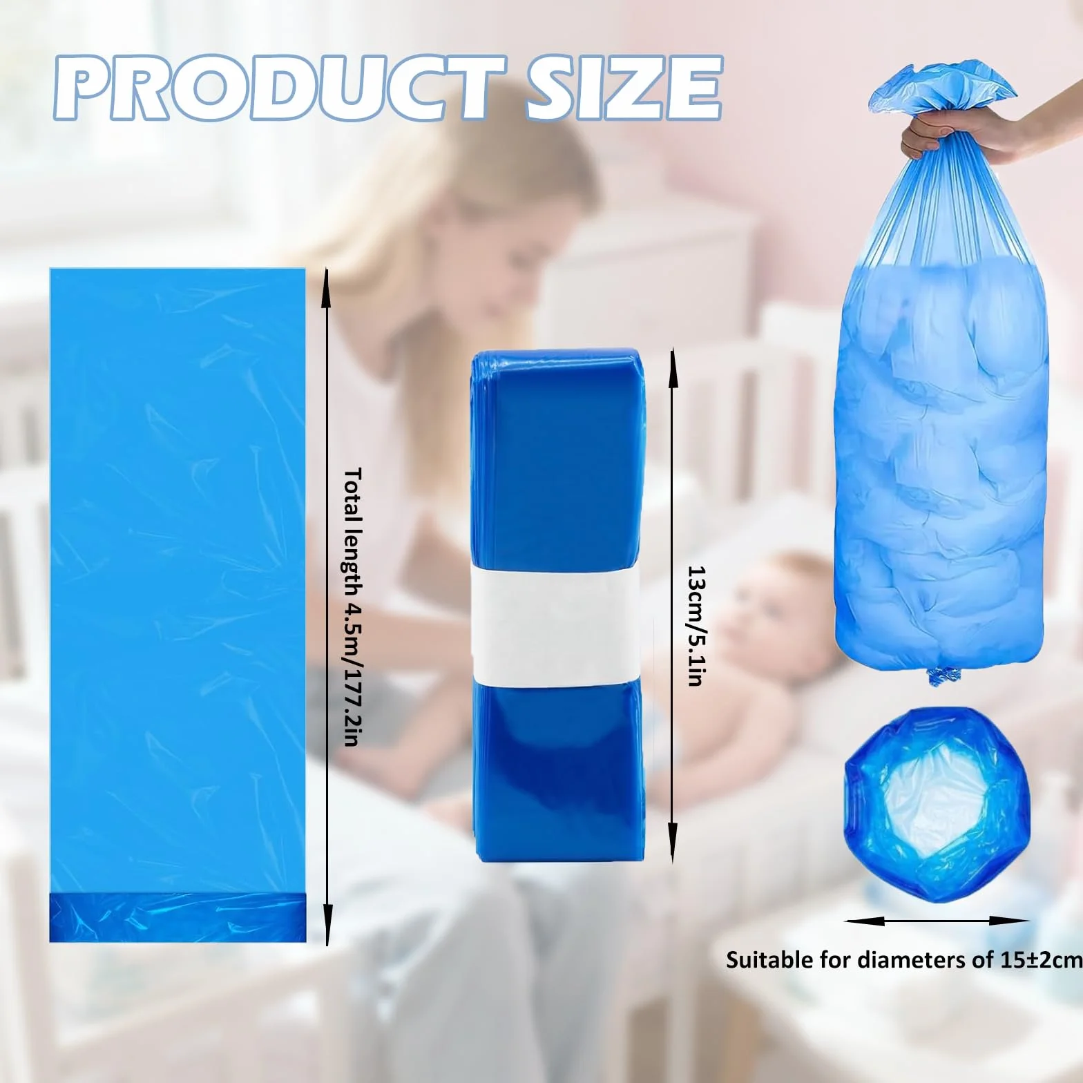 Wkłady do Kosza na Pieluchy Tommee Tippee LitterLocker Twist & Click Angelcare 12 sztuk 4,5 m