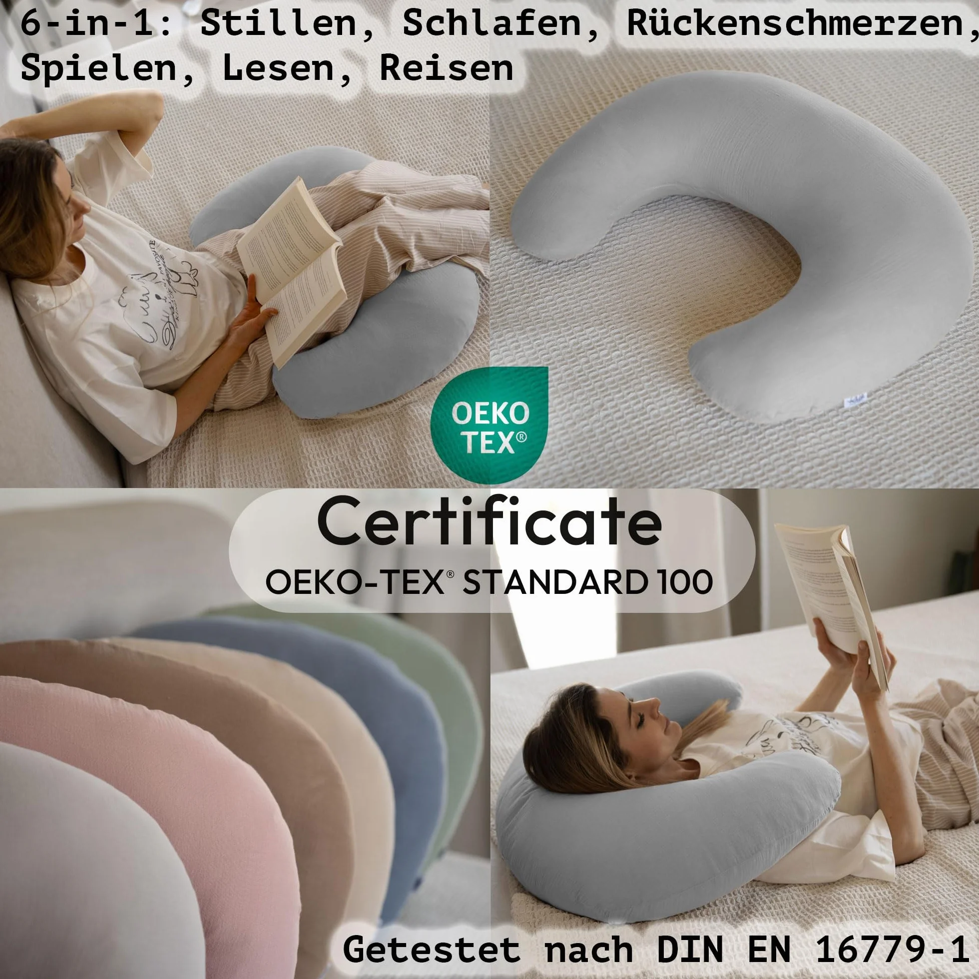 PaLulli® Muslinowa poduszka do karmienia piersią ze 100% bawełny muślinowej – poduszka do karmienia dla niemowląt, poduszka do karmienia dla niemowląt, oddychająca i nadająca się do prania, poduszka