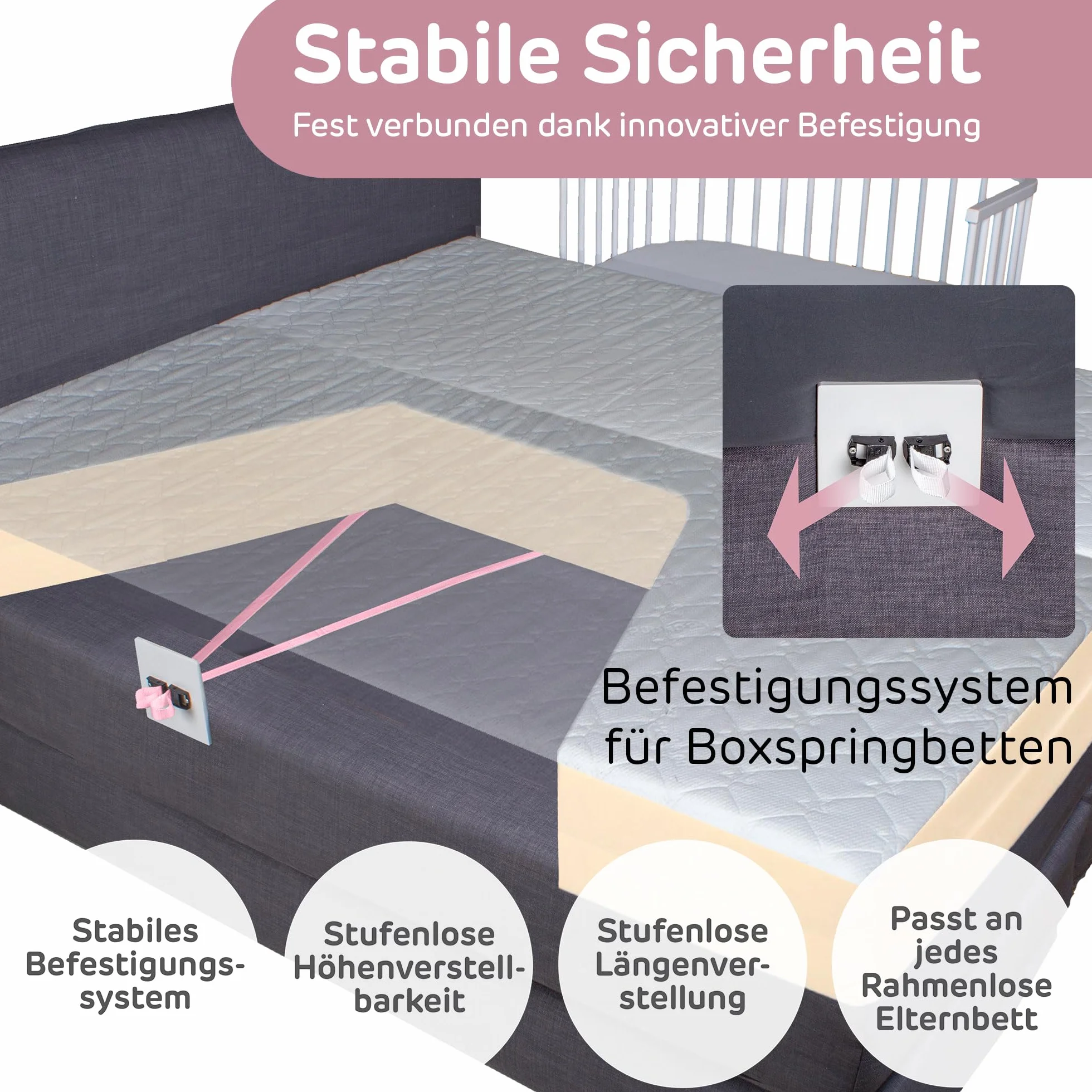 babybay Boxspring XXL łóżko dostawiane, naturalne, nieobrabiane