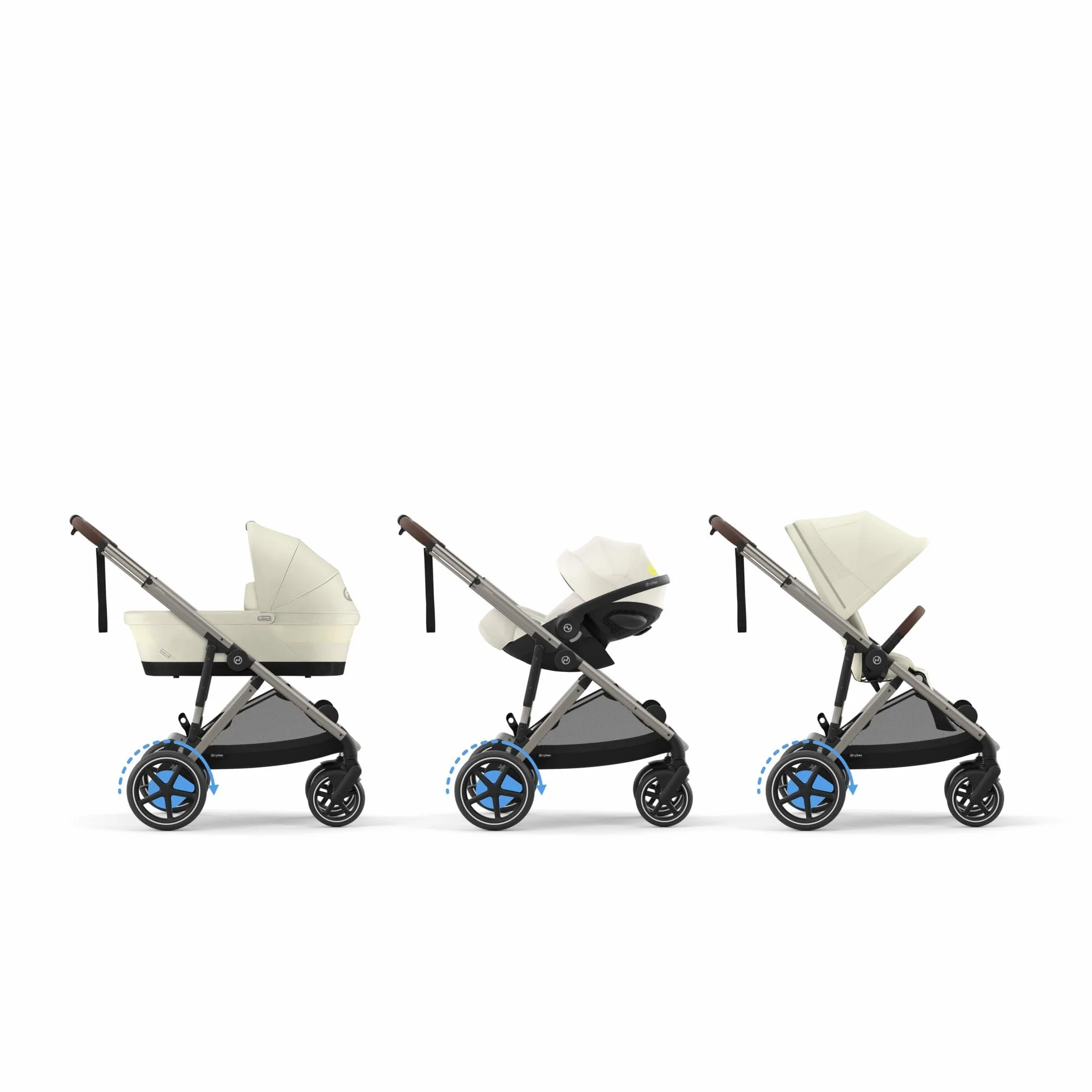 CYBEX Gold e-GAZELLE S wózek all-in-1 z napędem elektrycznym, od urodzenia do 4 lat, 22 kg, Seashell Beige