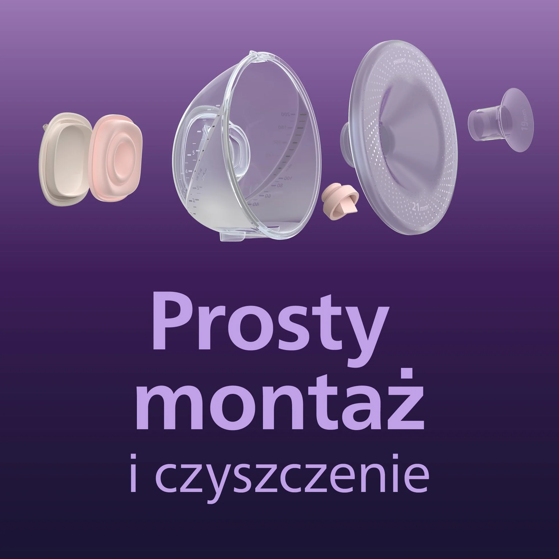 Philips Avent zestaw startowy laktatora niewymagający użycia rak, silnik klasy szpitalnej, naśladujący rytm picia dziecka, odciąganie do 85 razy na minutę, SCD553/11