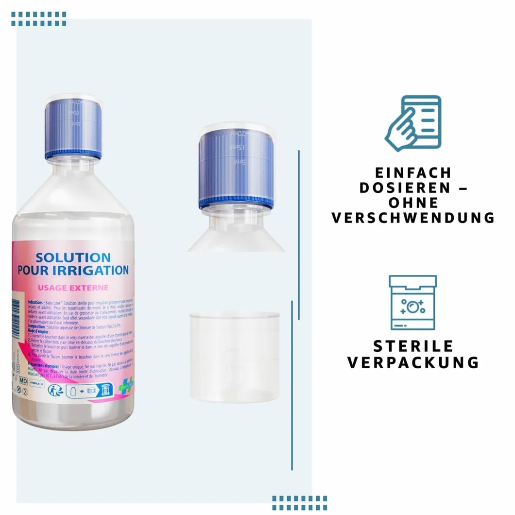 Sól fizjologiczna NaCl 0,9% 500 ml sterylny do nosa oczu ran z dozownikiem