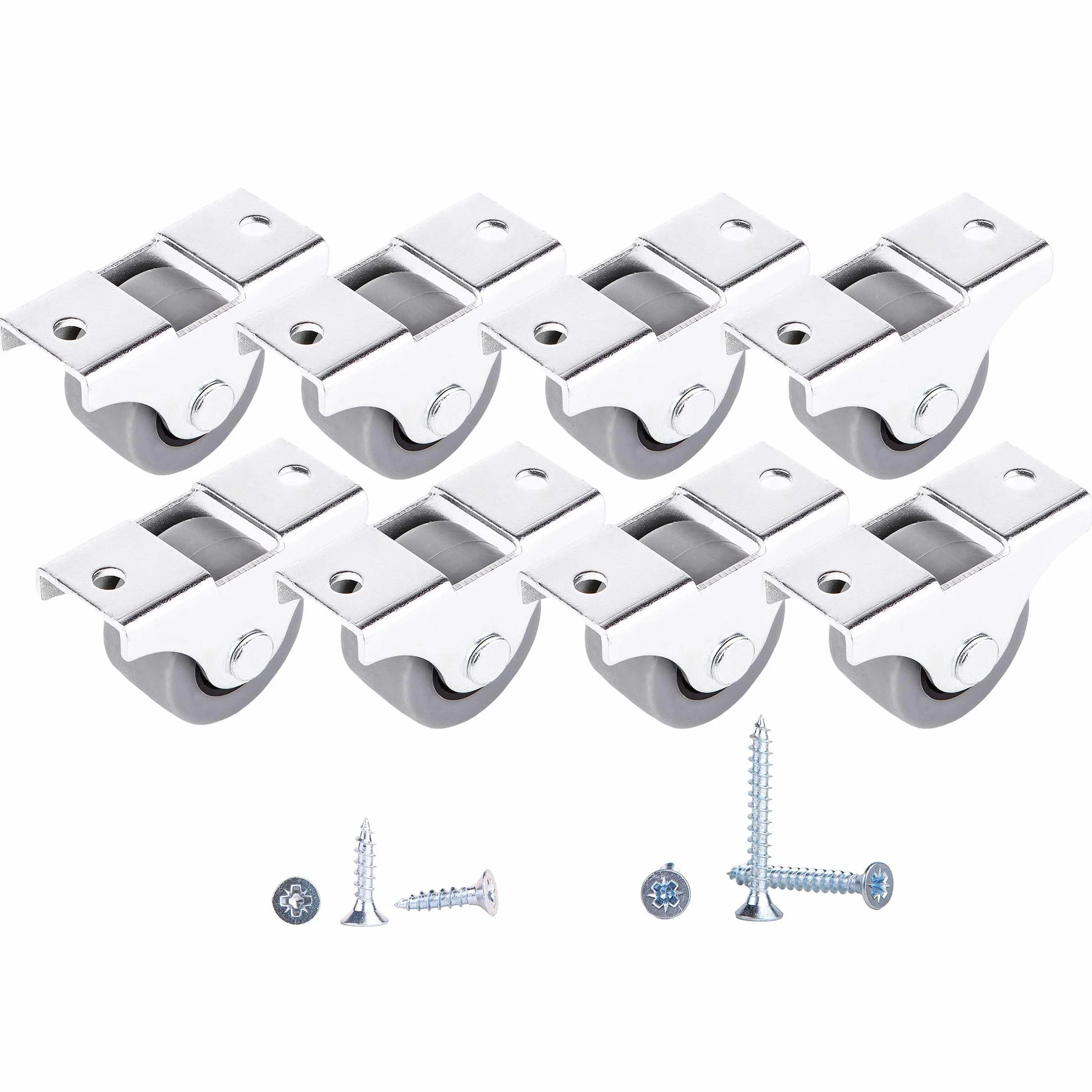Zestaw mini miękkich gumowych kółek z metalową płytą i śrubami do mebli, 30 mm