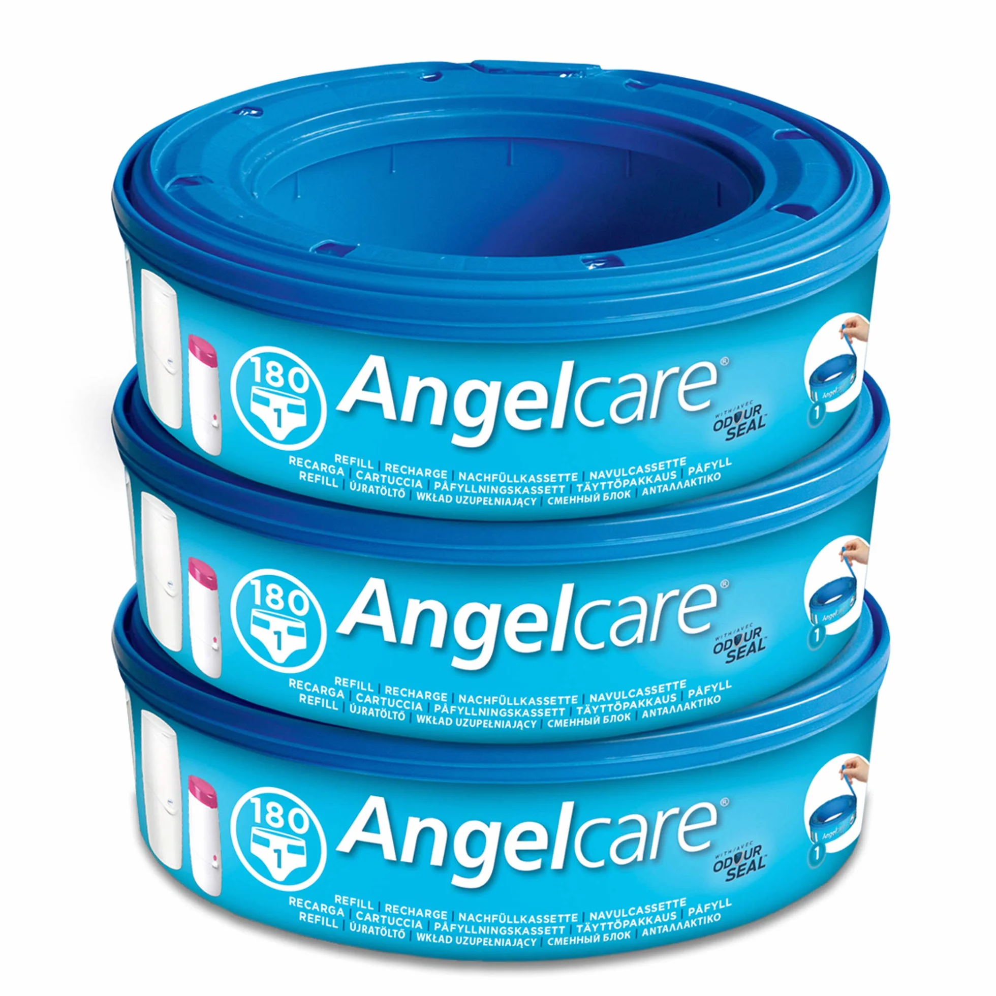 Angelcare Kasety uzupełniające system do usuwania pieluszek - 3 szt., niebieskie