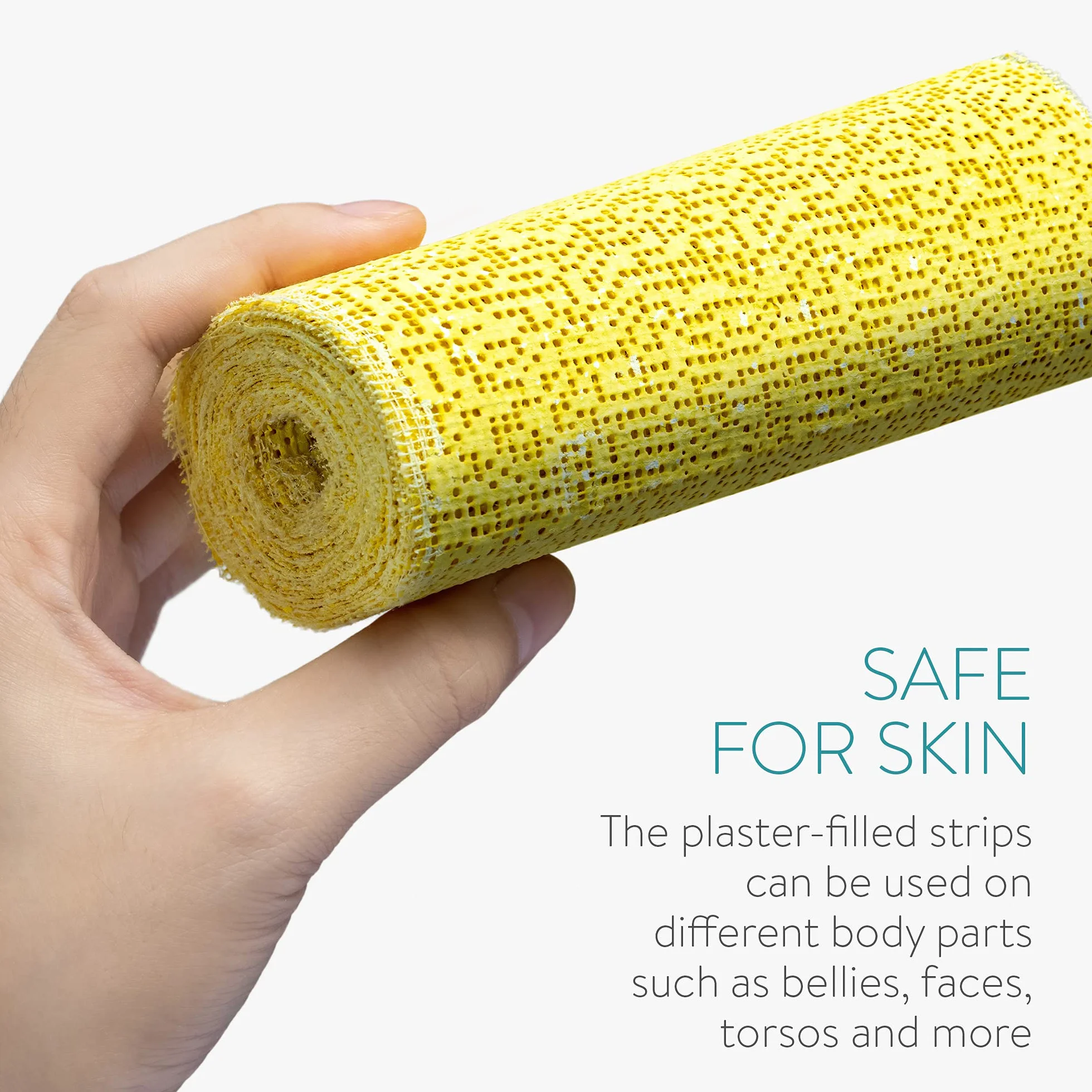 Navaris 10x Baby Belly Bandage Bandage - Zestaw drukowania gipsu mrowienia 15 x 300 cm - Bandaża wrażeń gipsowych do majsterkowania - paski tynkowe do brzucha dla niemowląt - żółty