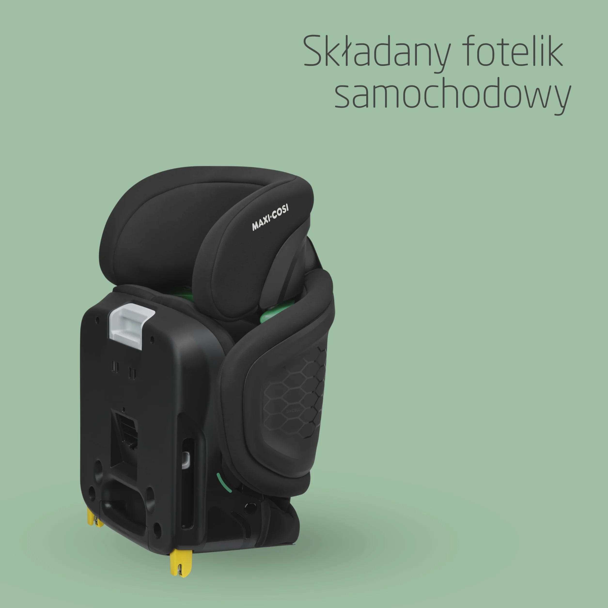 Maxi-Cosi Tanza i-Size, Fotelik booster z wysokim oparciem, 3,5–12 lat, 100–150 cm, Składany fotelik, 10 ustawień zagłówka, System ochrony bocznej G-CELL, Fotelik samochodowy isofix, Full Black