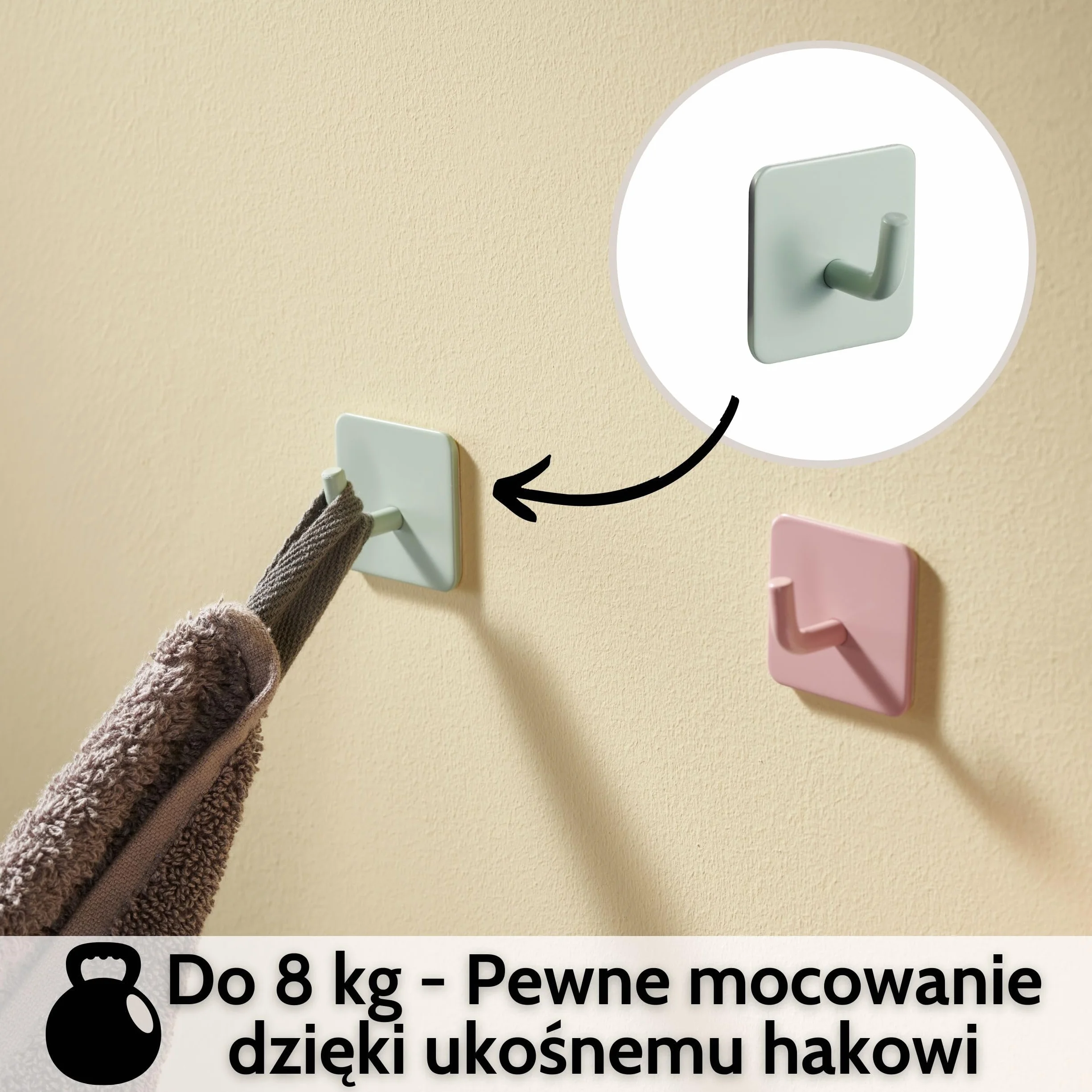 DEKAZIA® 8 Kolorowych Haków Dziecięcych – Wieszak szatnię pokojowej Haki Szafa dziecięca Haki ścienne dziecięce Pokój dziecka – Haki samoprzylepne Szatnia dziecięca Ściana