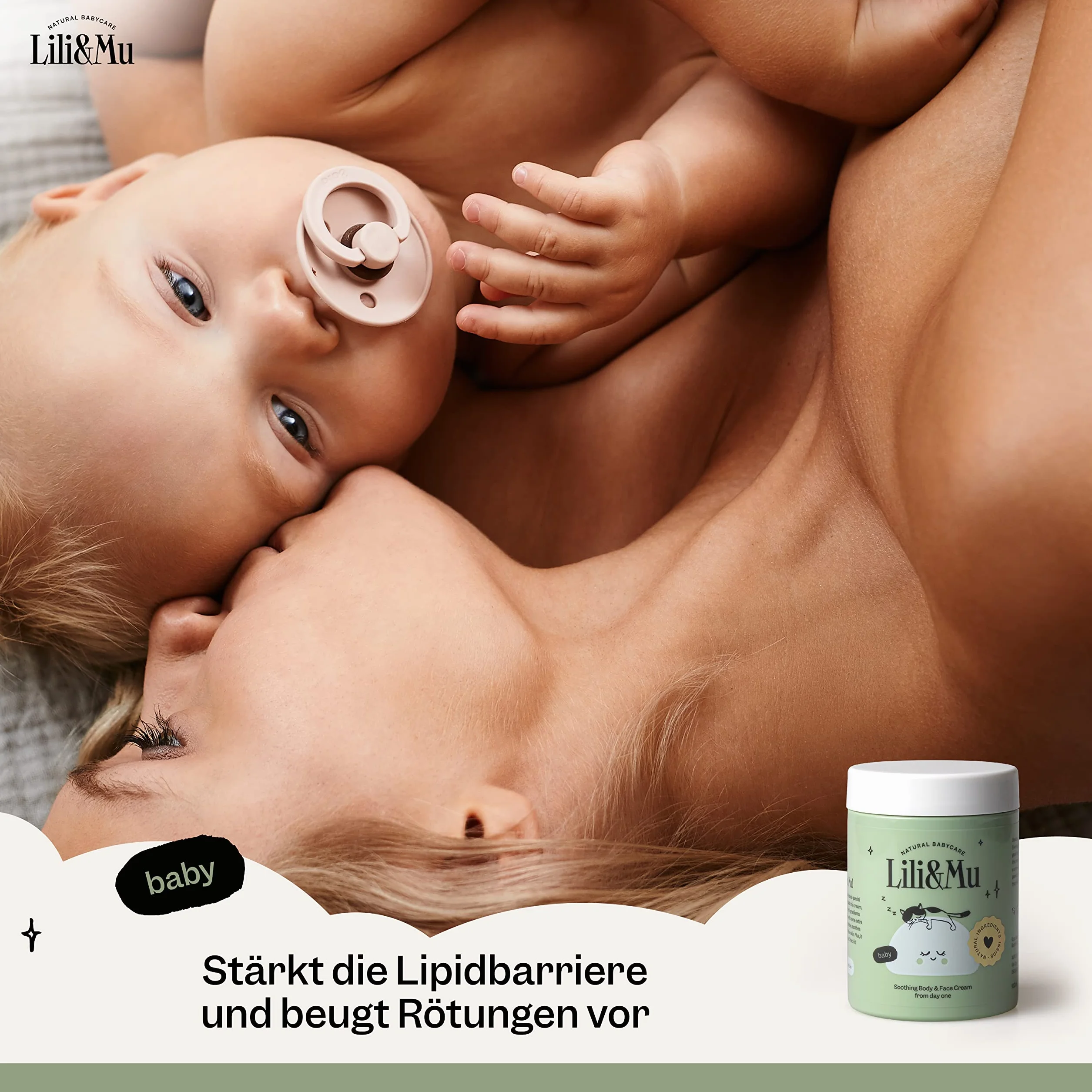 Lili&Mu Baby Krem nawilżający do twarzy i ciała 100 ml z masłem shea i ekstraktem z kwiatów nagietka