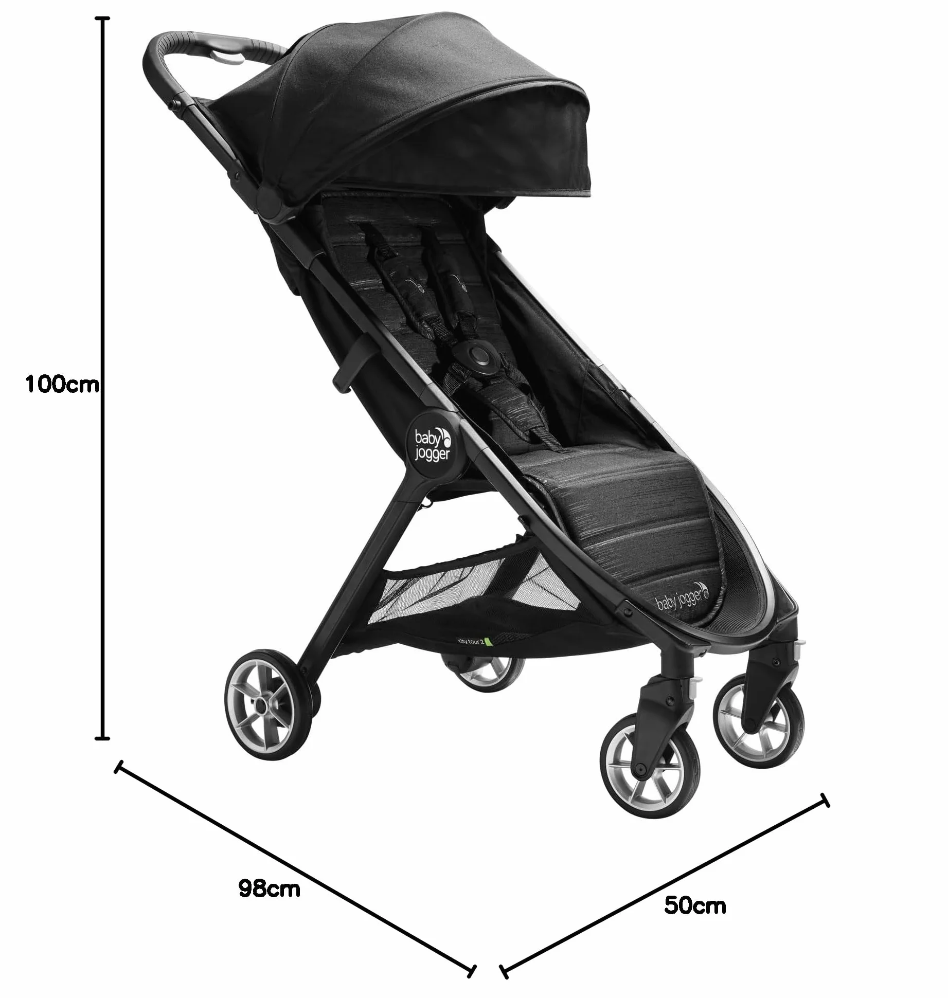 Baby Jogger City Tour 2 Wózek spacerowy Lekki 6,5 kg Czarny