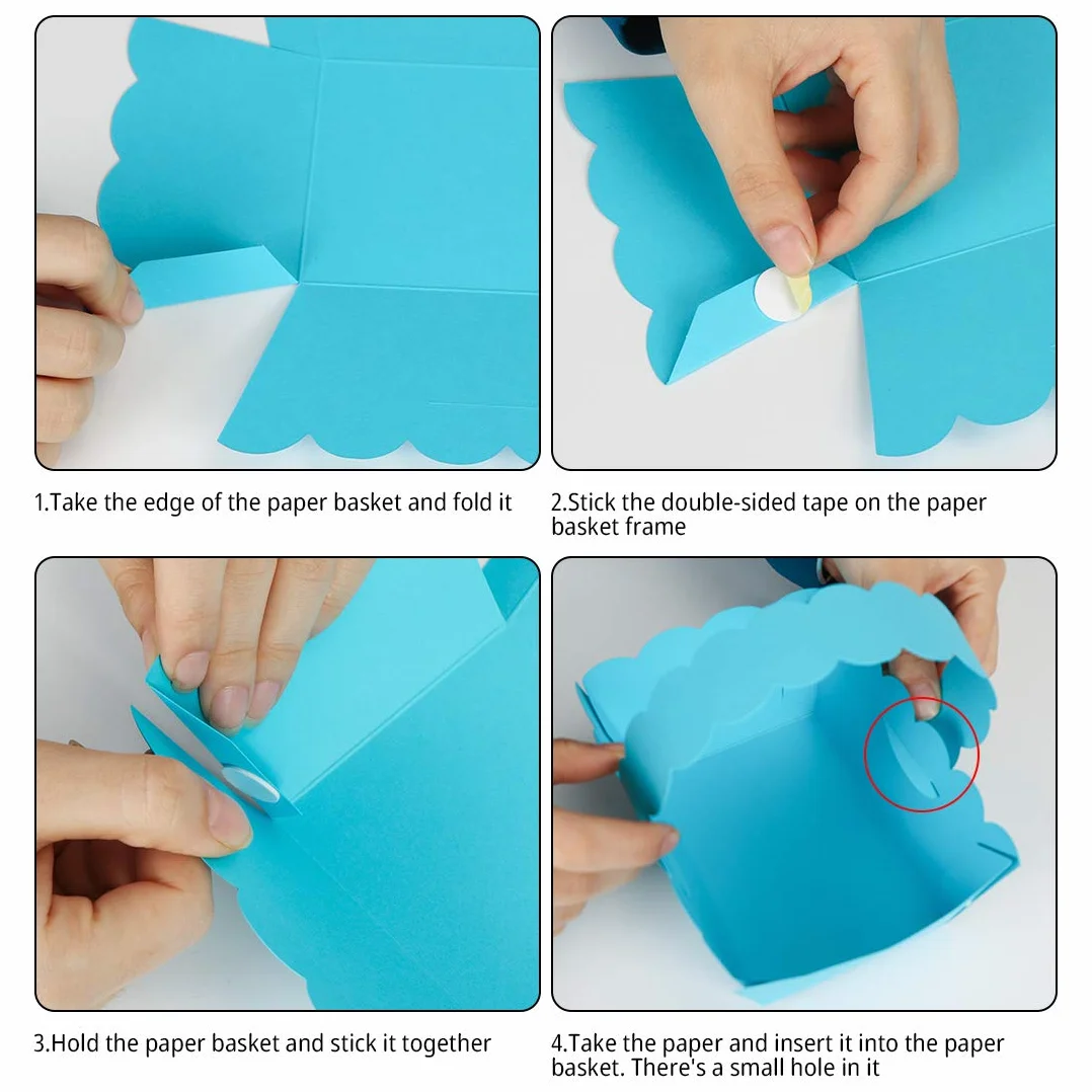 O-Kinee Koszyk wielkanocny, gniazdo wielkanocne "zrób to sam", koszyki wielkanocne do napełniania, koszyki na prezenty z zajączkami wielkanocnymi i naklejkami na pisklęta, prezenty wielkanocne dla dzieci, dekoracja wielkanocna, do majsterkowania