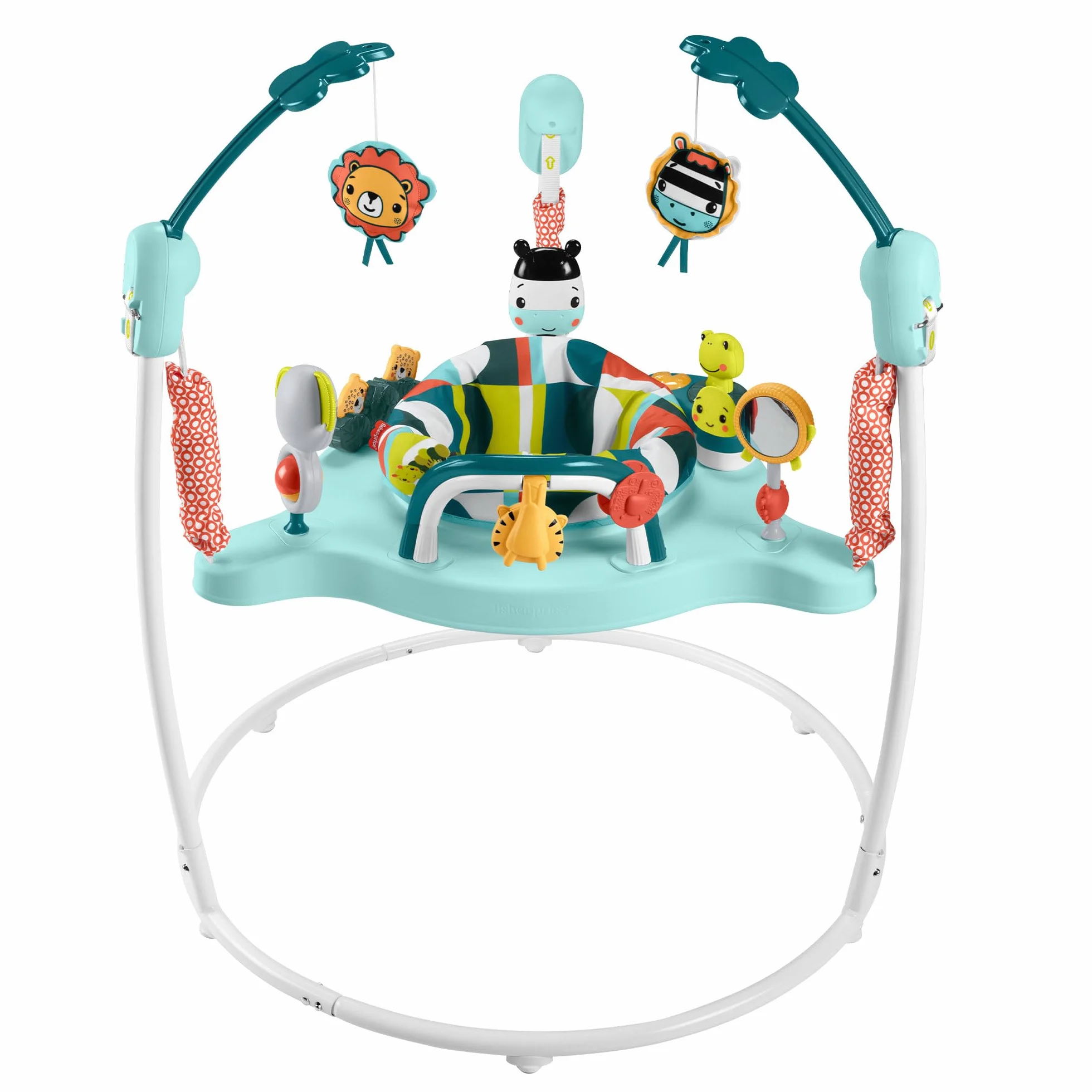 Fisher-Price Skoczek Wspaniałe kolory Centrum zabaw z muzyką, światełkami, dźwiękami i zabawkami rozwojowymi, HNX59