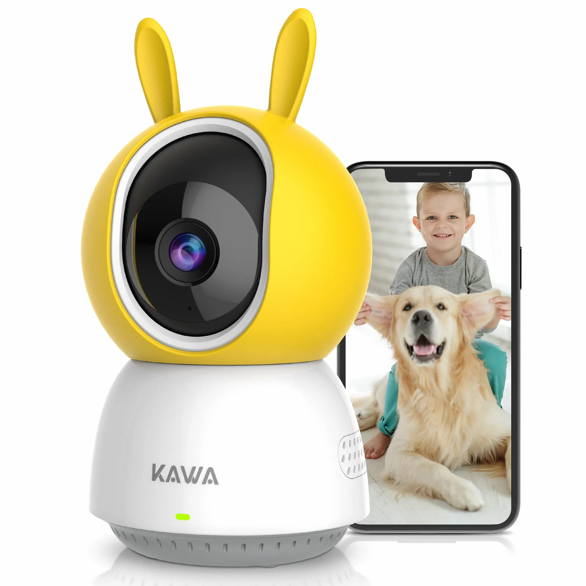 KAWA babyphone 2K WiFi 360° kamera IP z audio 2-drogowe, wykrywanie ruchu, chmura/karta TF