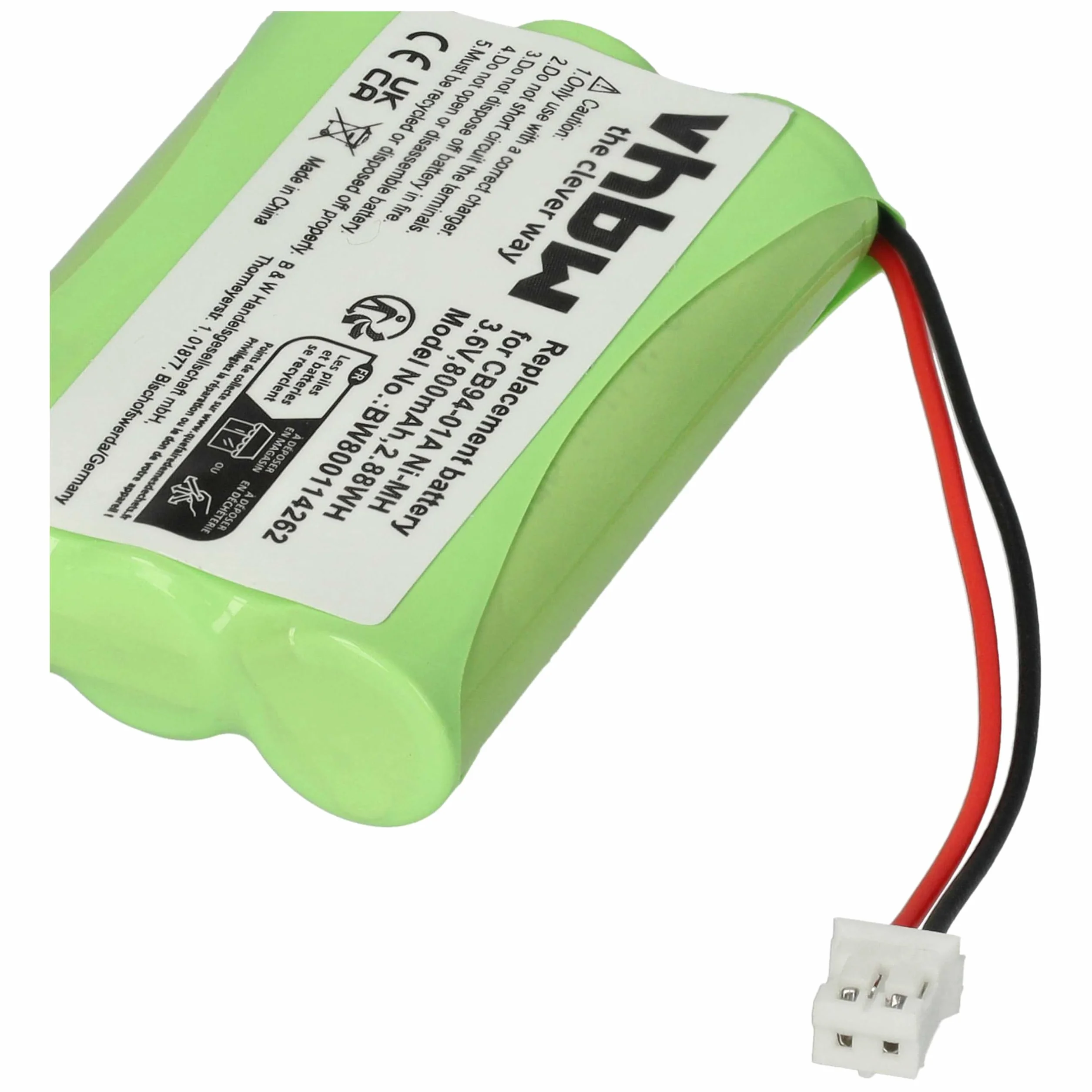 vhbw Akumulator kompatybilny z Motorola MBP668, MBP853 (800 mAh, 3,6 V, NiMH)