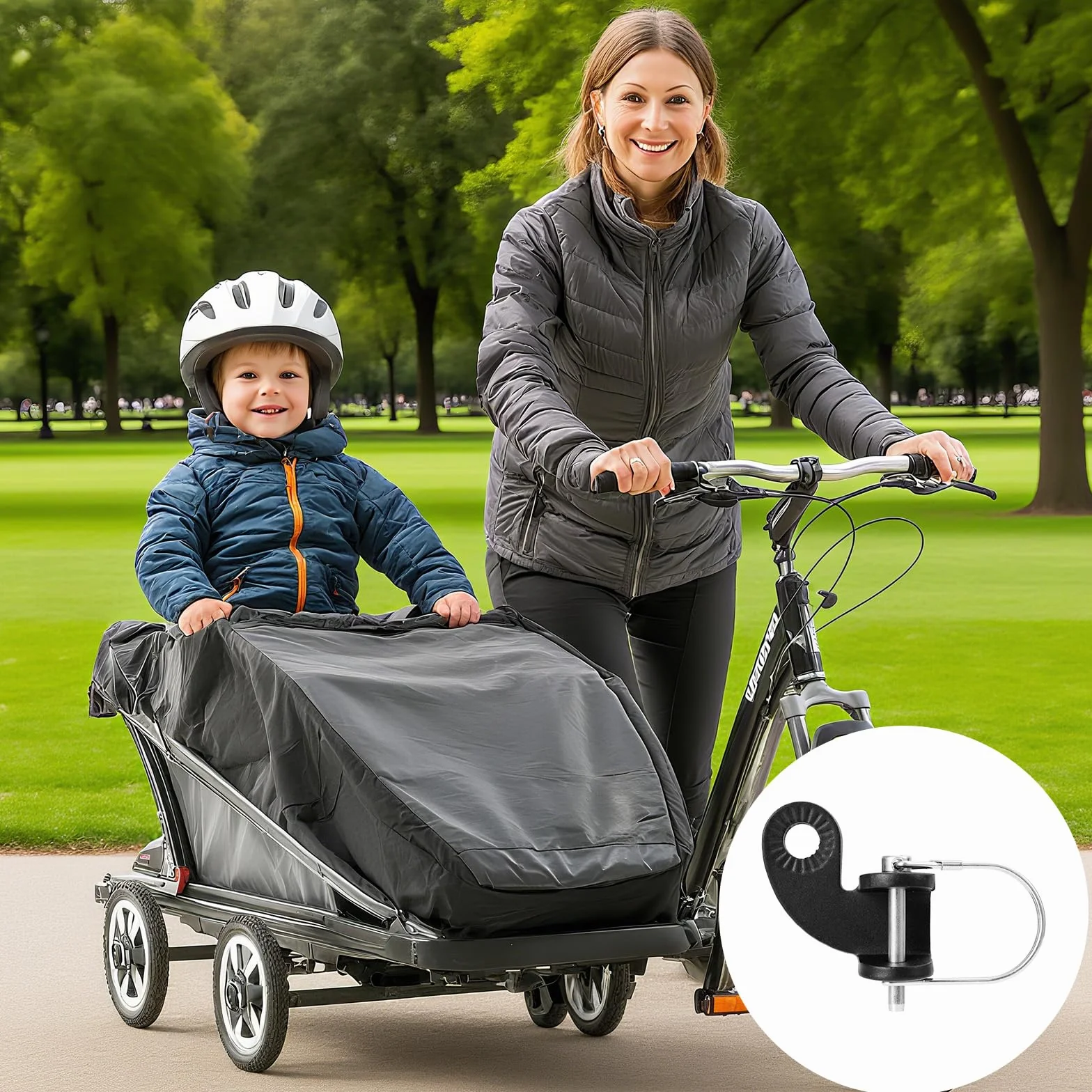 Zaczep Przyczepki Rowerowej Adapter, Stalowy Mocowanie Przyczepy Rowerowej Kompatybilny z Burley Bee Starszymi Modelami Pasuje do Hamulca Tarczowego dla Dzieci Zwierząt Domowych Psów Ładunków