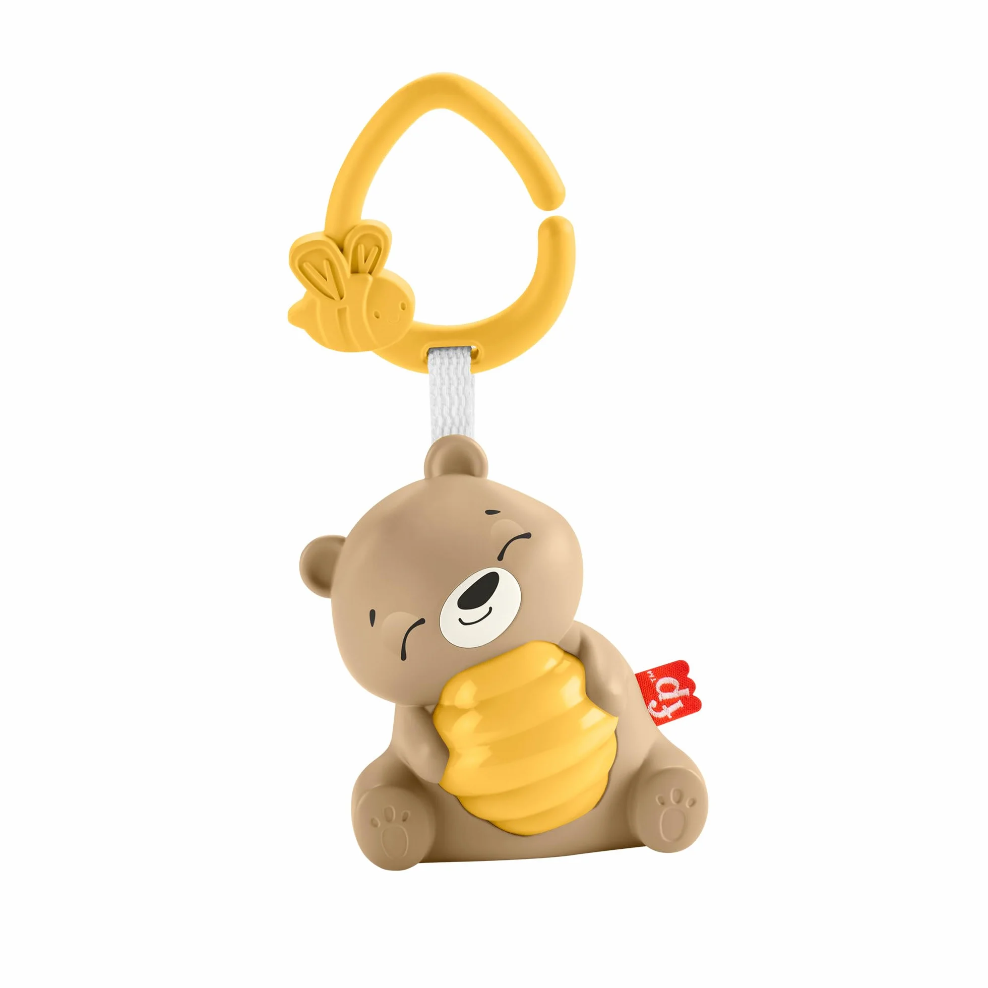 Fisher-Price Misiaczek Uspokajaczek Wyciszająca muzyka i światełko Uspokajacz z lampką nocną i dźwiękami do dostosowania dla noworodków i niemowląt, HRB18