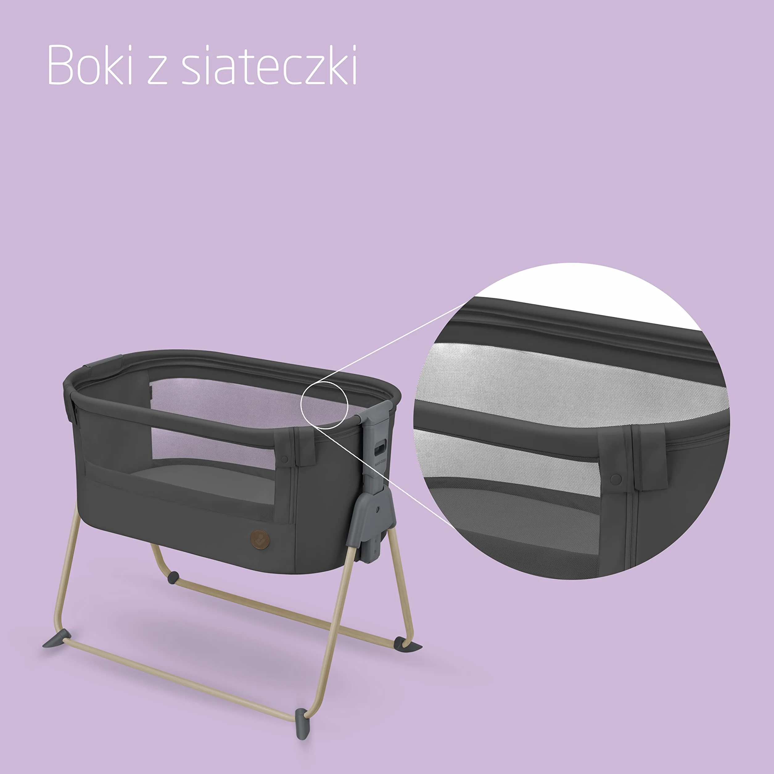 Maxi-Cosi Tori 2 w 1 Łóżeczko dostawne, Kołyska dostawna, 0–6 mies, 0–9 kg, Beyond Graphite