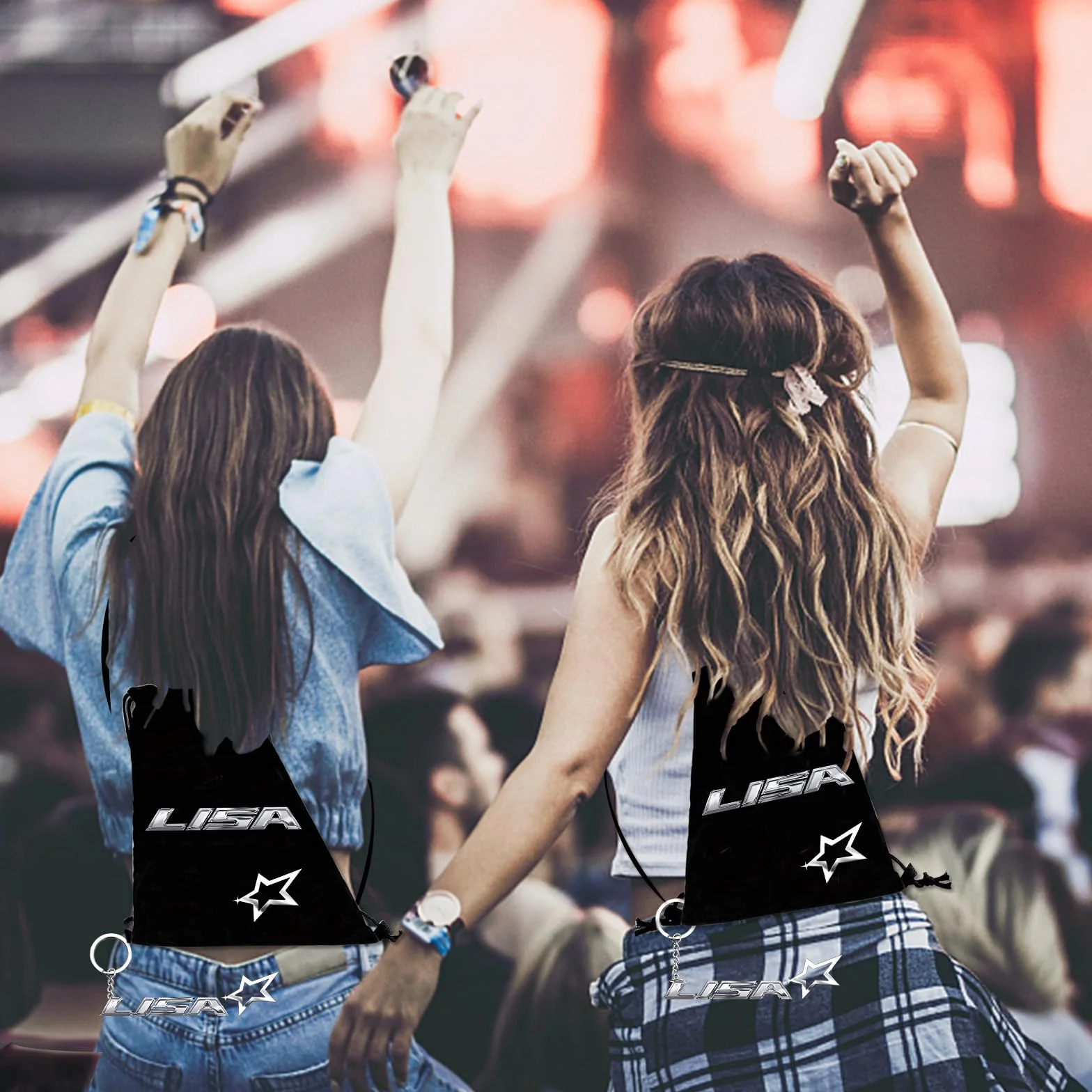 Akcesoria Blackpink Lisa zestaw upominkowy Lalisa torba ze smyczą naklejki na klucze papier fotograficzny