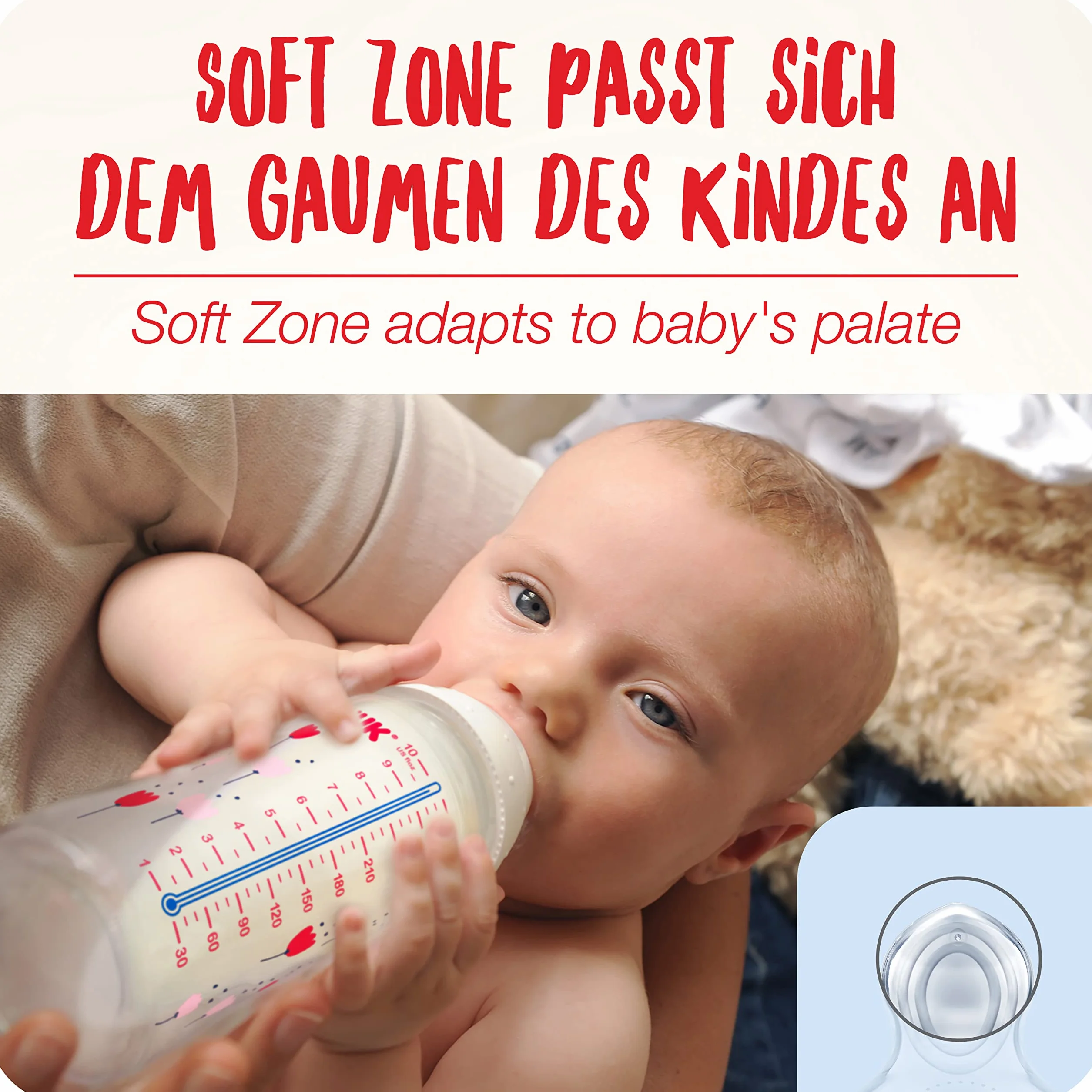 NUK First Choice + Butelka dla niemowląt | 0–6 miesięcy | Wskaźnik kontroli temperatury | Otwór antykolkowy Anti Colic | 300 ml | Produkt nie zawiera BPA | Smoczek silikonowy | żyrafa | 3 elem
