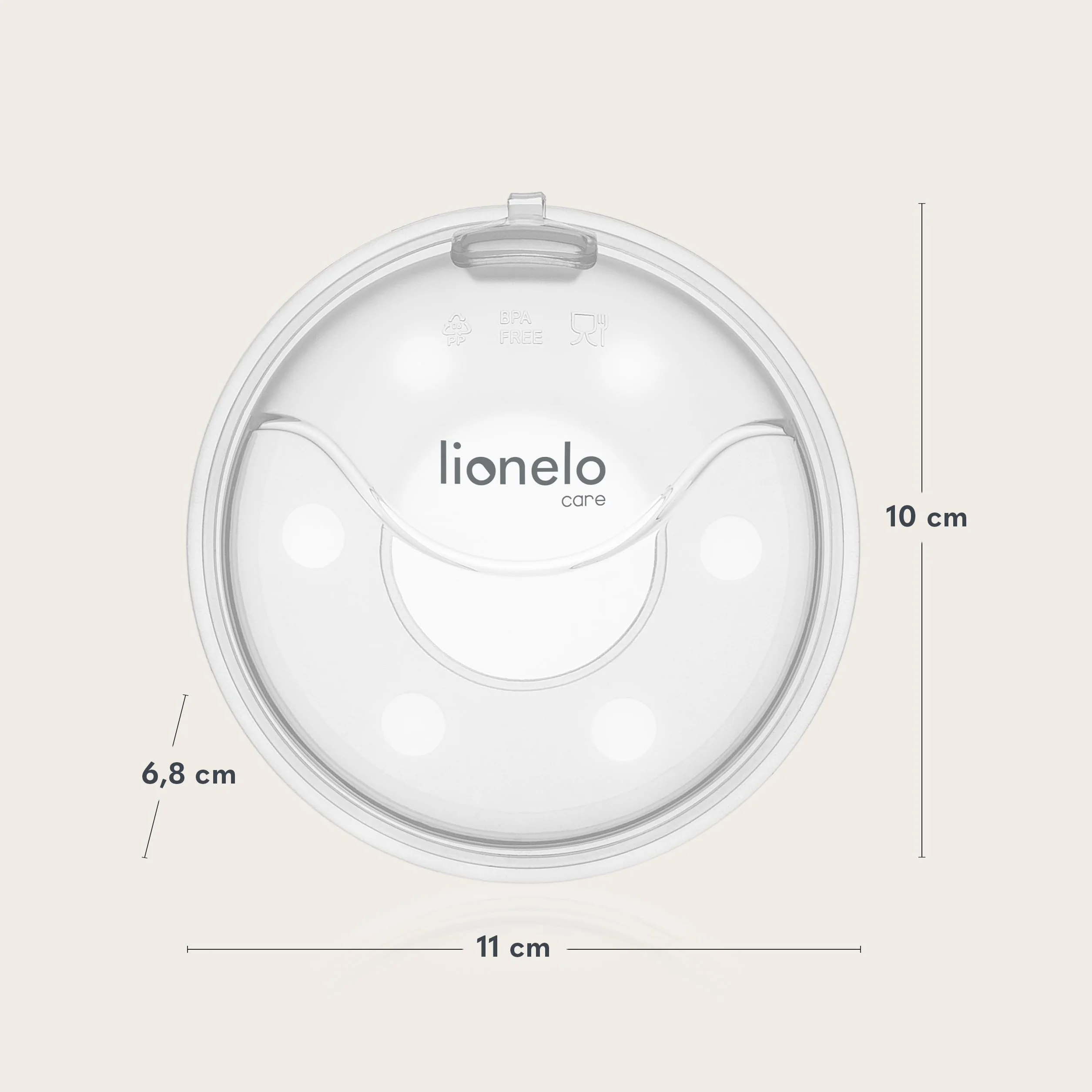 LIONELO MILKY PLUS Kolektor Pokarmu Muszle Laktacyjne Bez BPA Silikonowe 2 Sztuki Etui Łatwe Czyszczenie Dyskretne Wygodne Kolektor Mleka Wielokrotnego Użytku