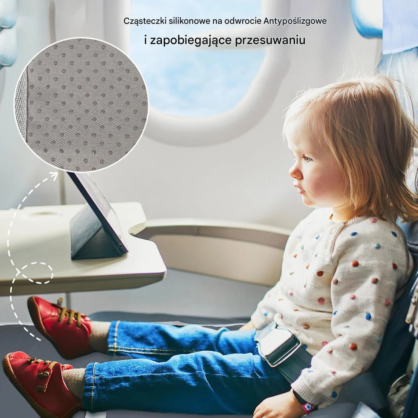 Travel Bed, Inflatable Plane Footrest, Lightweight Accessory, Adjustable Safety Hammock, Ideal for Children, Traveling, Playing, Sleeping, 29.92x17.52 inches