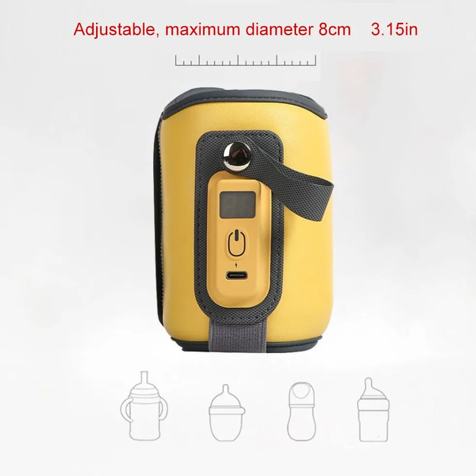 Podgrzewacz do butelek dla niemowląt, przenośny, USB do utrzymania temperatury, podgrzewacz do butelek dla niemowląt z wyświetlaczem temperatury, podgrzewanie mleka i pożywienia dla niemowląt,